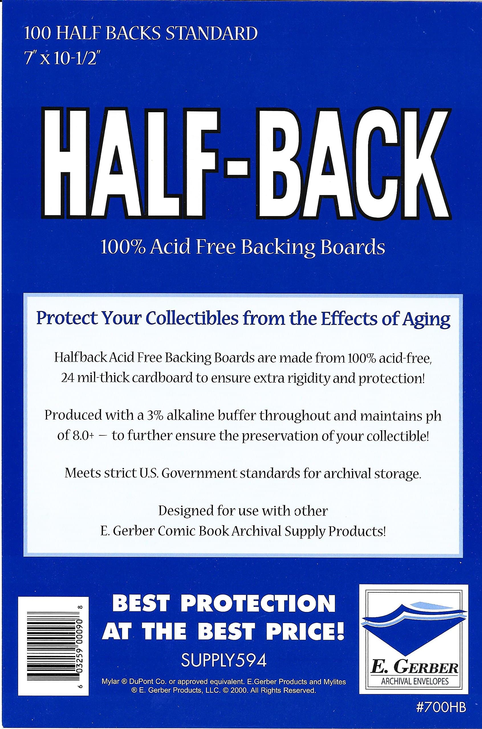 100 Half-backs Standard Comic Size - 7? X 10-1/2?