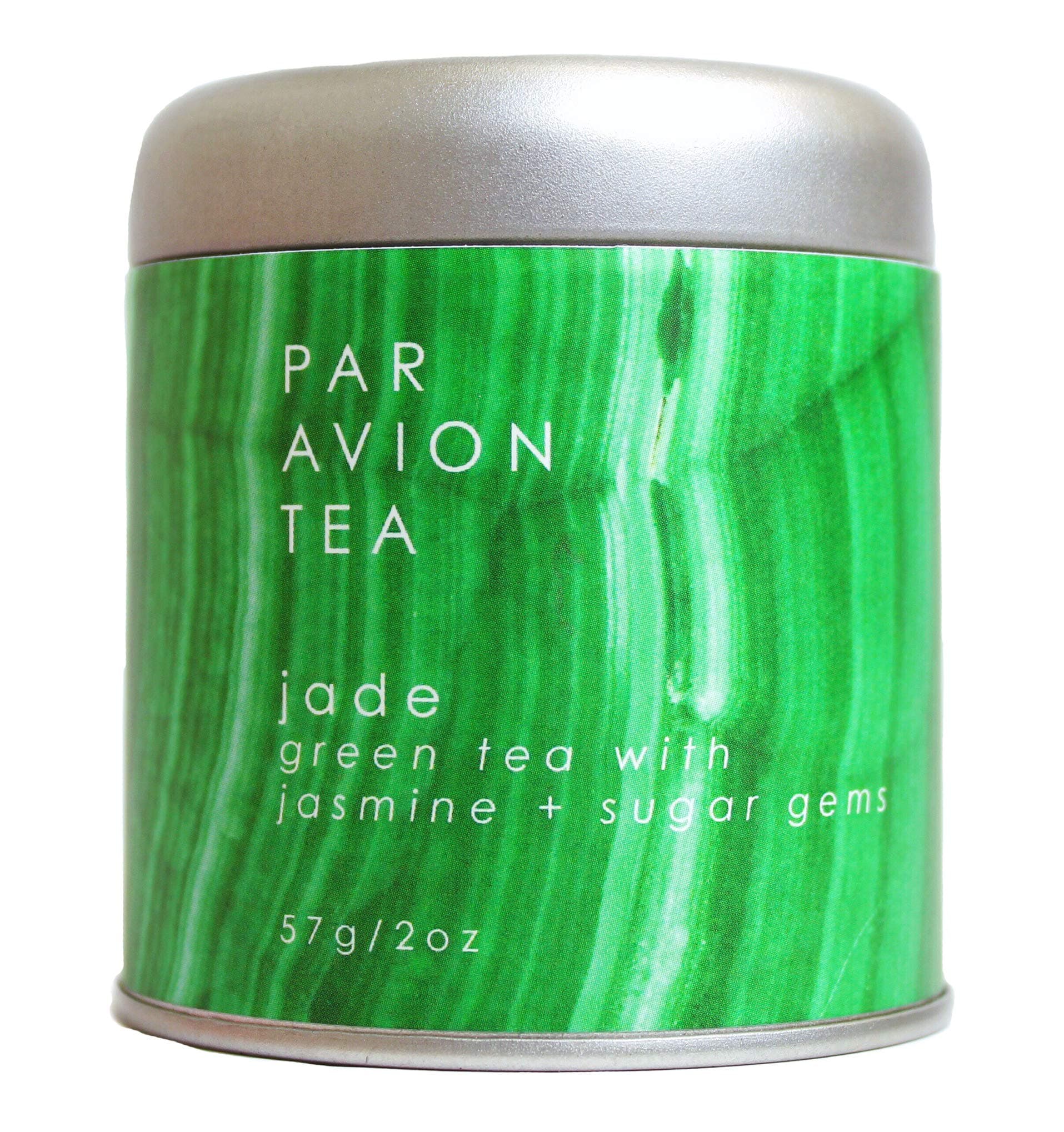 Par Avion Tea , Magic Crystal Tea - Jade Blend - Small Batch Loose Leaf Green Tea With Jasmine and Sugar Gems - 2 oz
