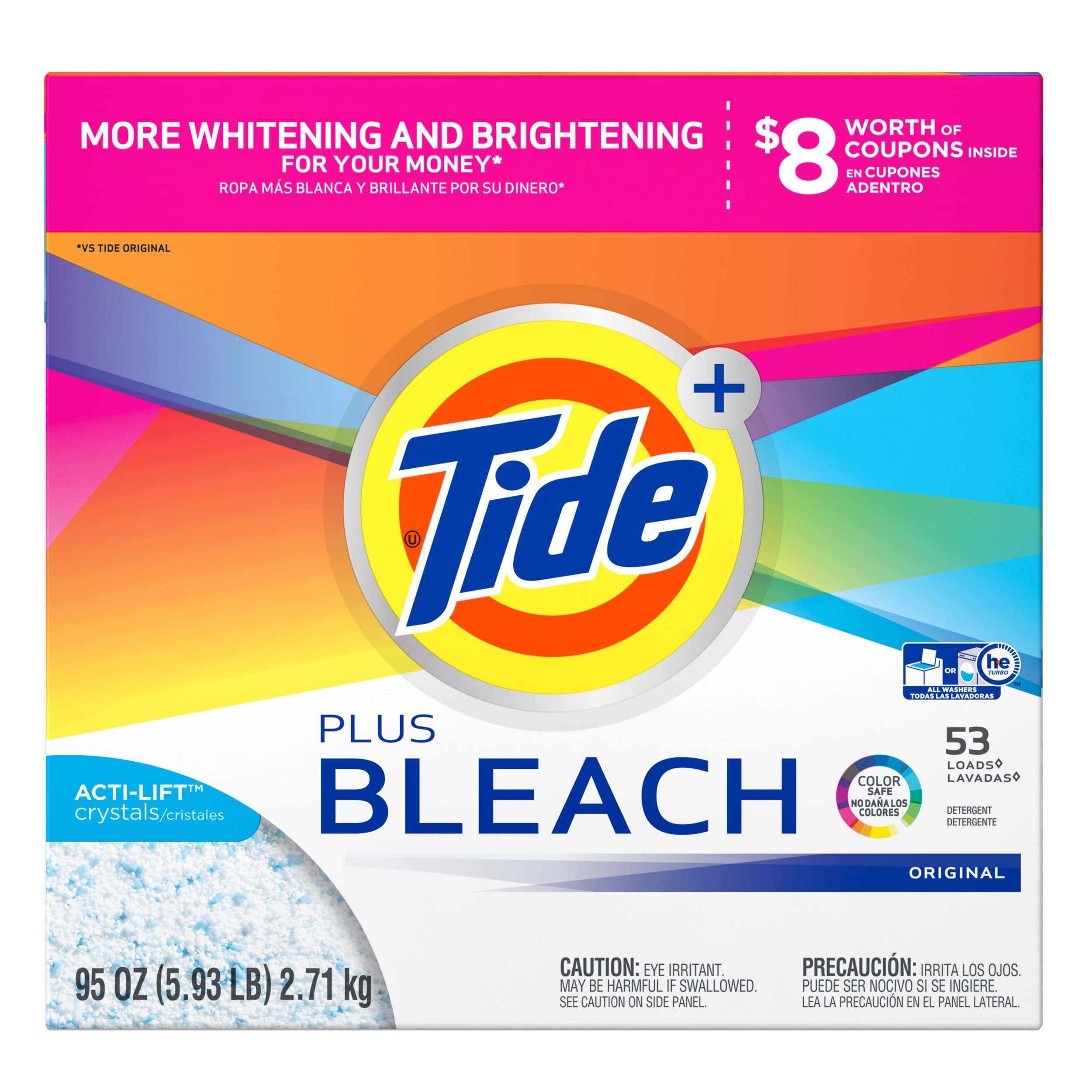 Laundry Detergent with Bleach Powder, Orange, Original, 95 Ounce (Packaging May Vary)