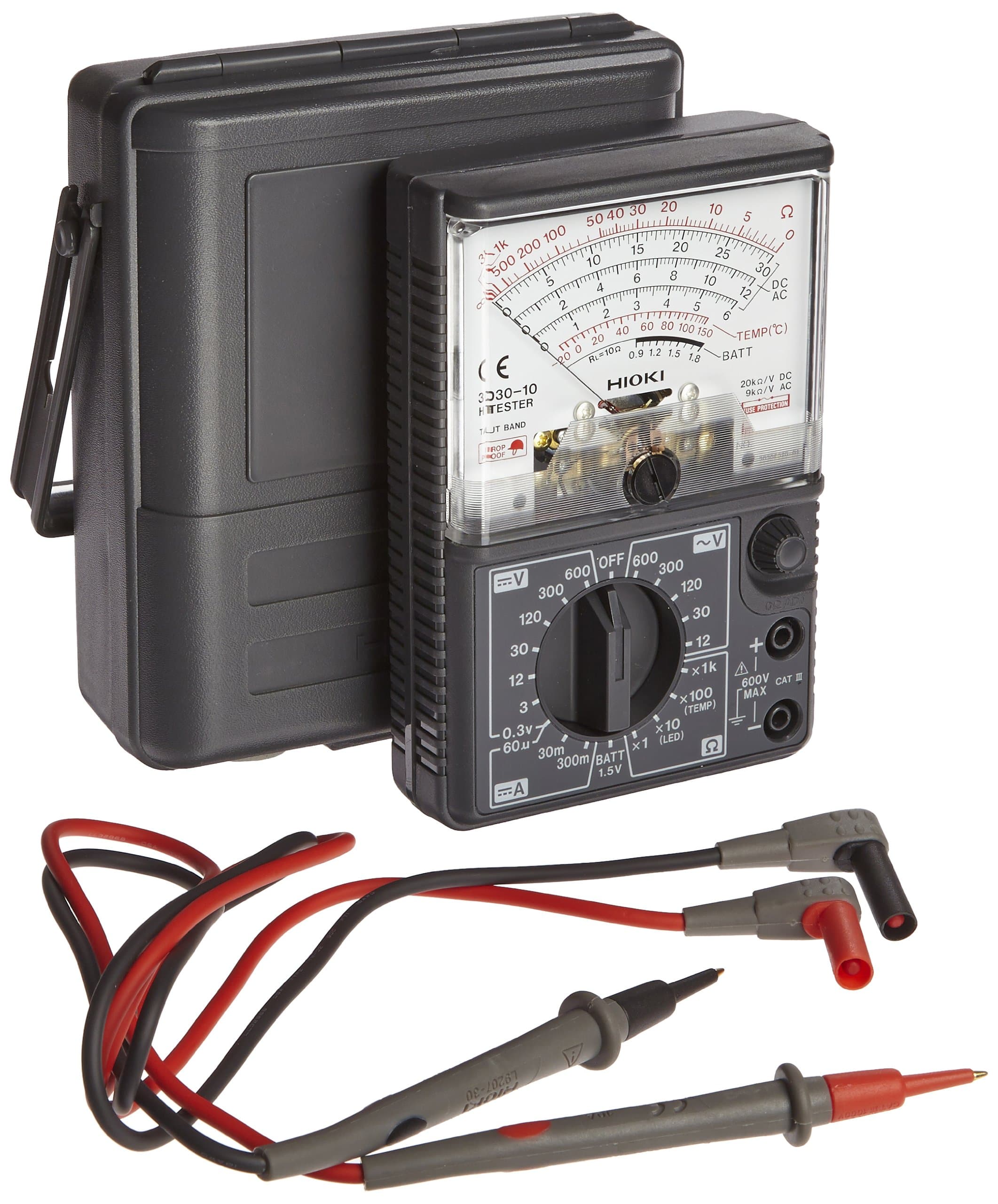 3030-10 HiTester Manual-Ranging, Average-Sensing Analog Multimeter, 600V, 3 Kilohms, 300 Milliamp