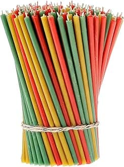 Danilovo Thin Taper Beeswax Candles - Honey-Scented, Decorative Candles Ideal for Birthday Decoration or Church Prayers - 3 Colors Drip Free, Tall & Smokeless Pack of 150 pcs, 6.5 x 0.22 inch