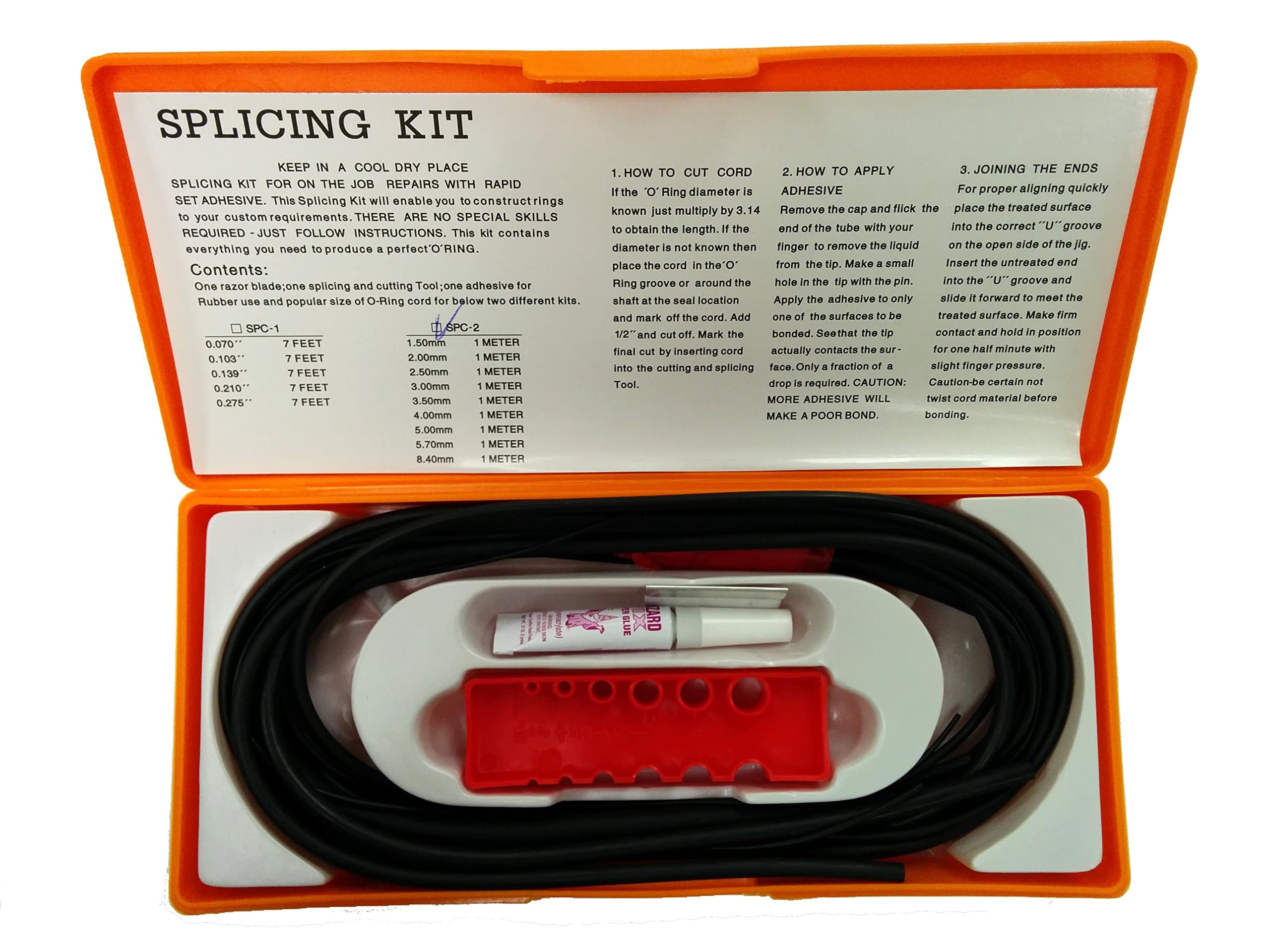 Amarine O-Ring Splicing Kit,70A Durometer 5 Pieces (Black)