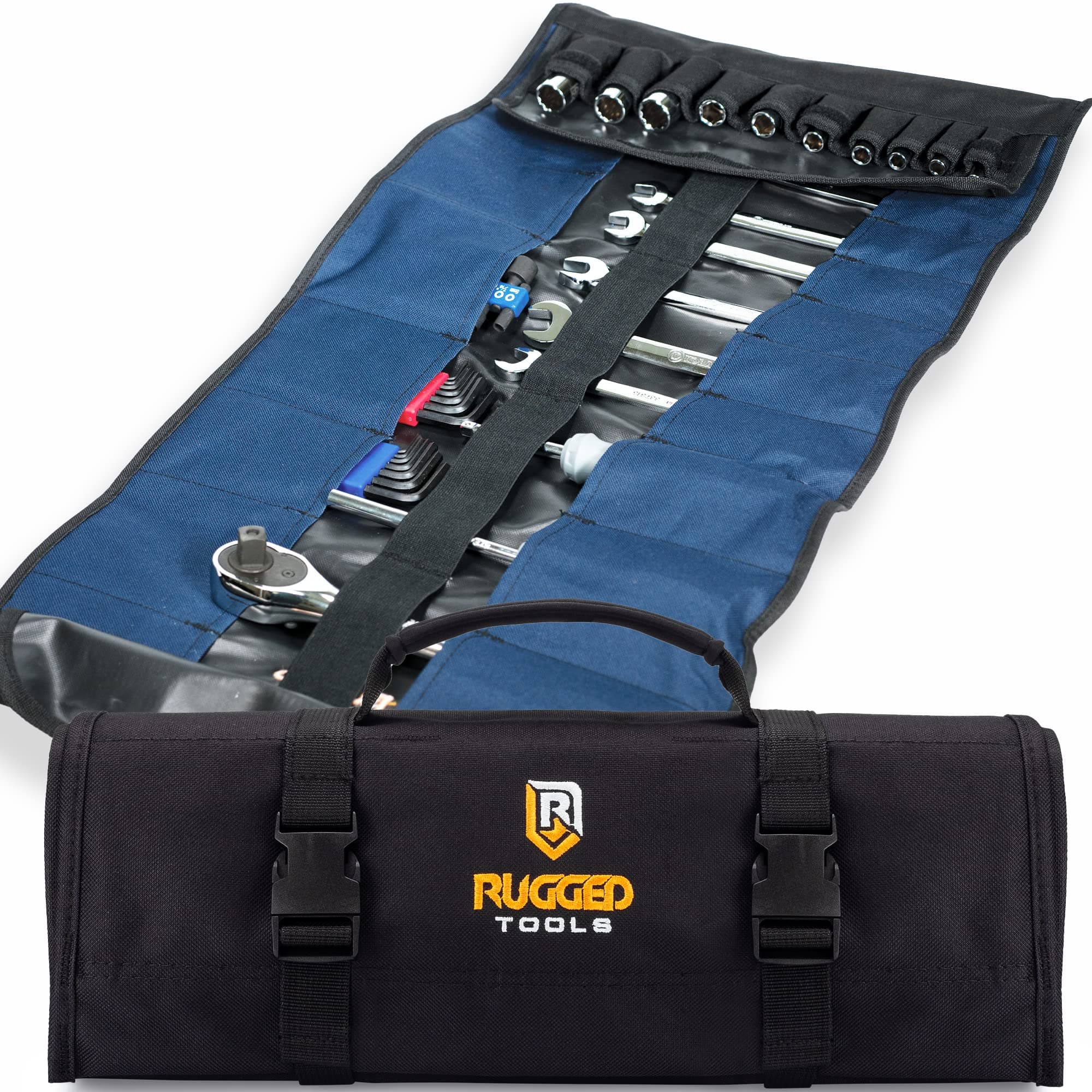 32 Pocket Tool Roll Organizer by Rugged Tools