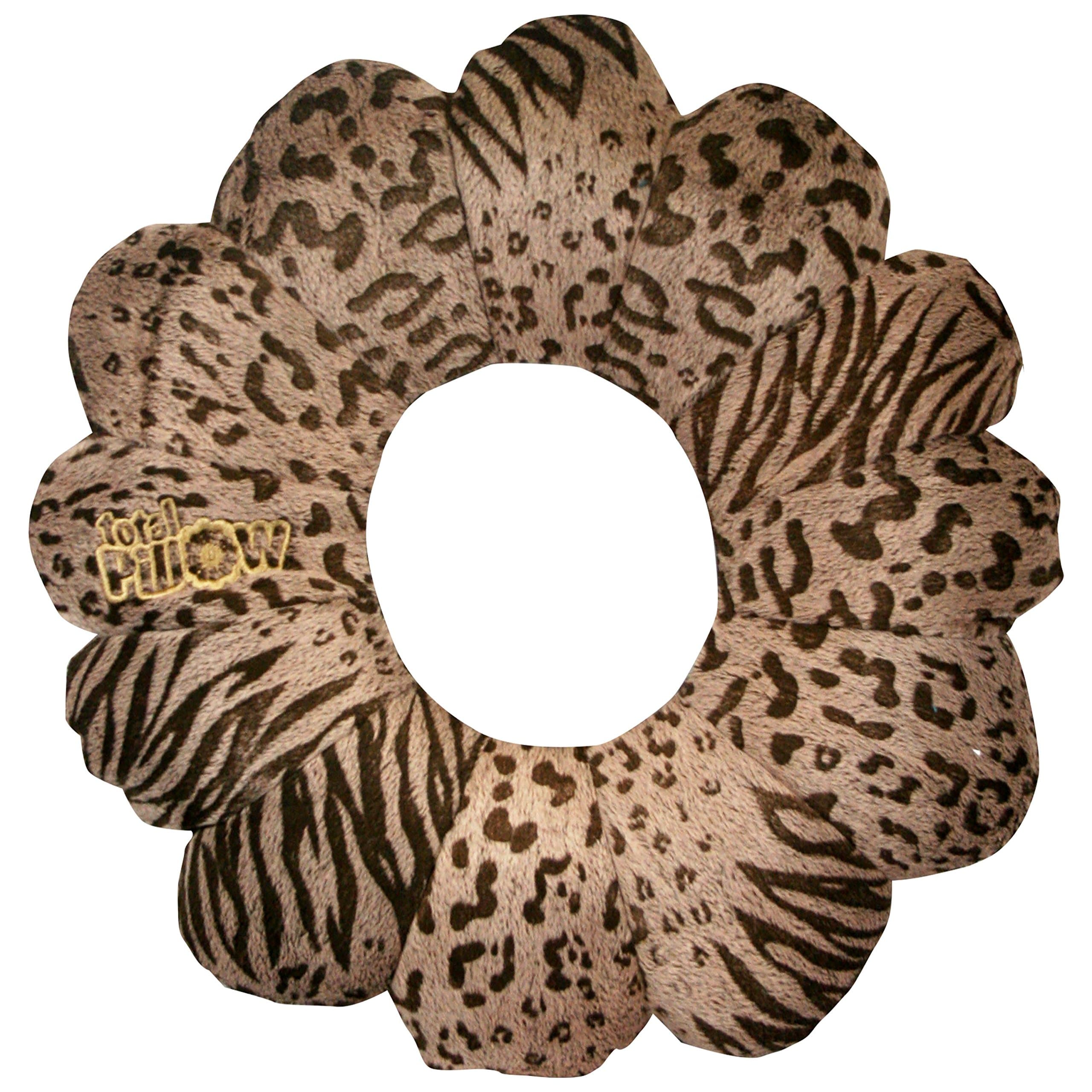 Total Pillow 2016 Exclusive Design - Microbead Travel Pillow or Use at Home to Support Your Neck, Back and Knees - Luxe Leopard