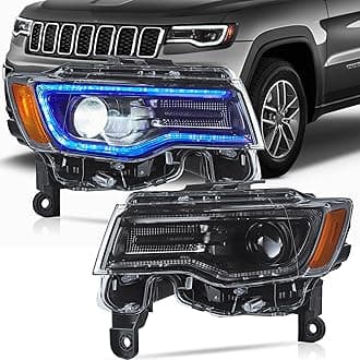 LED Headlights Fit for 2014-2022 Grand Cherokee, Headlamp with Blue Dynamic Startup DRL and Sequential Turn Signal