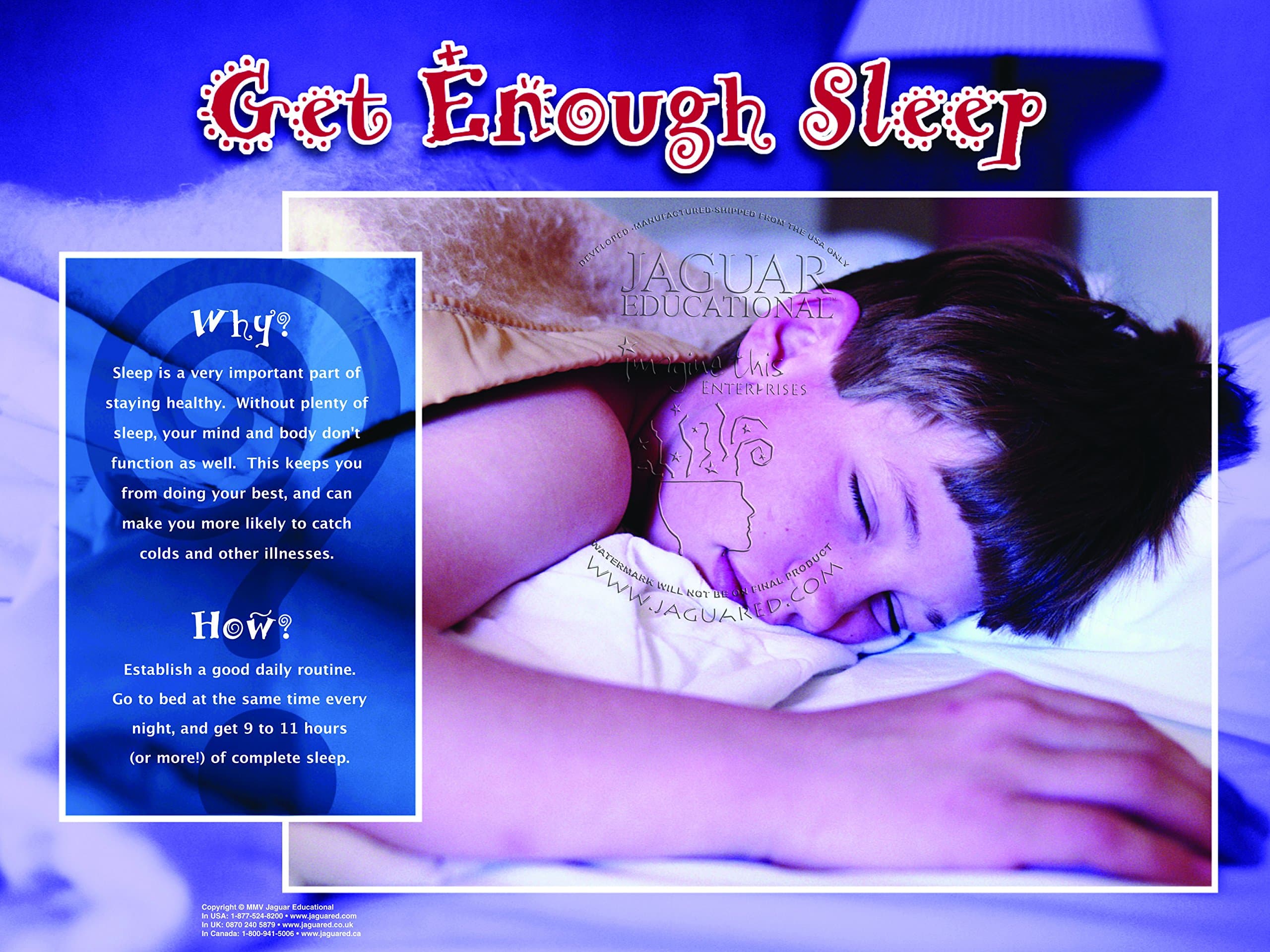 Get Enough Sleep Laminated Elementary Education Health Poster