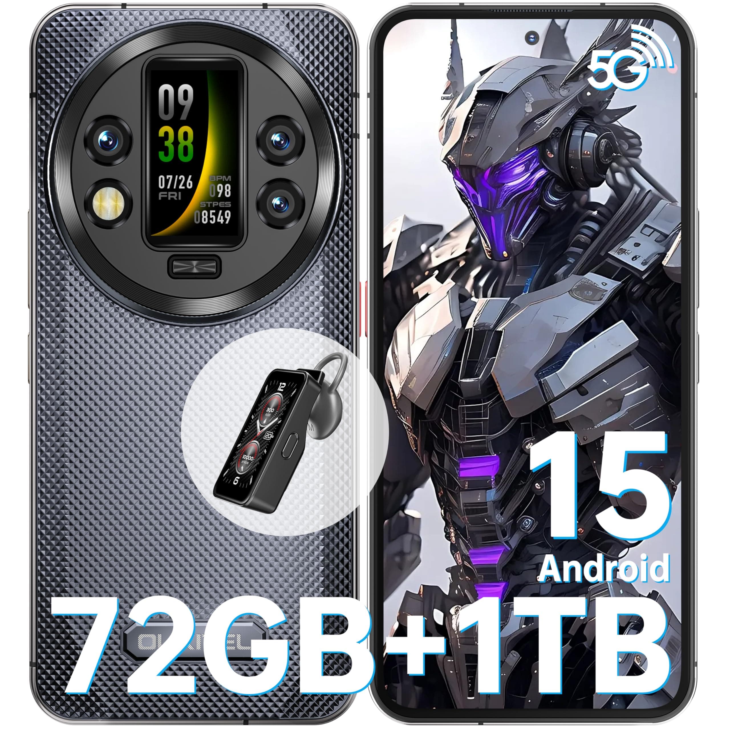 OUKITEL WP200 Pro Rugged Smartphone 5G - Android 15, 72GB (24+48) RAM+1TB ROM, 6.7" Rugged Phone, 8800mAh Android Phones, 108MP Camera, IP68/69K Waterproof Phone, 4G Dual SIM/NFC/OTG/GPS, 2025 (Grey)