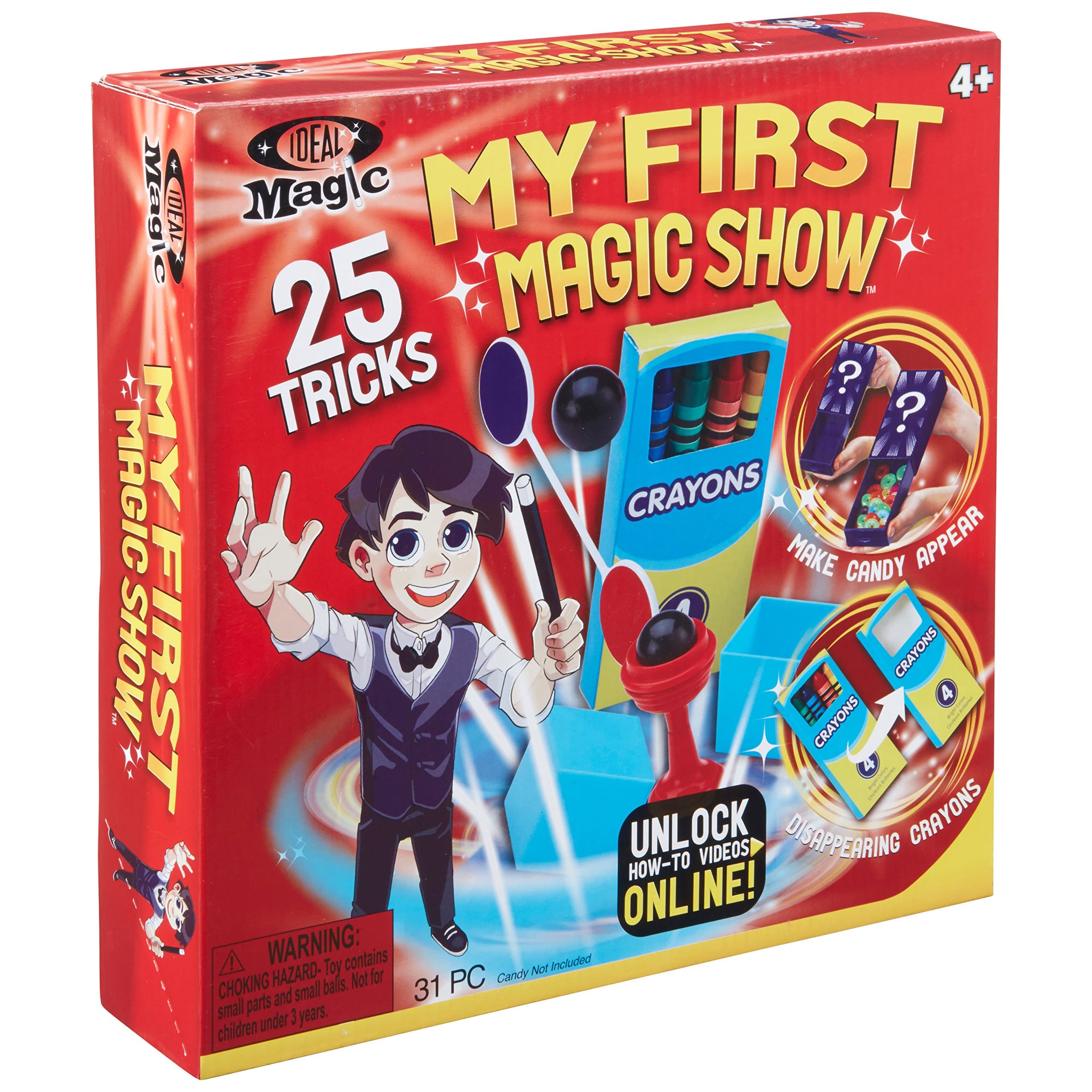 Ideal Magic, My First Magic Show, Learn 25 Easy Tricks with Props, Great for Children Eager to Learn the Art of Magic, For Ages 4 and up