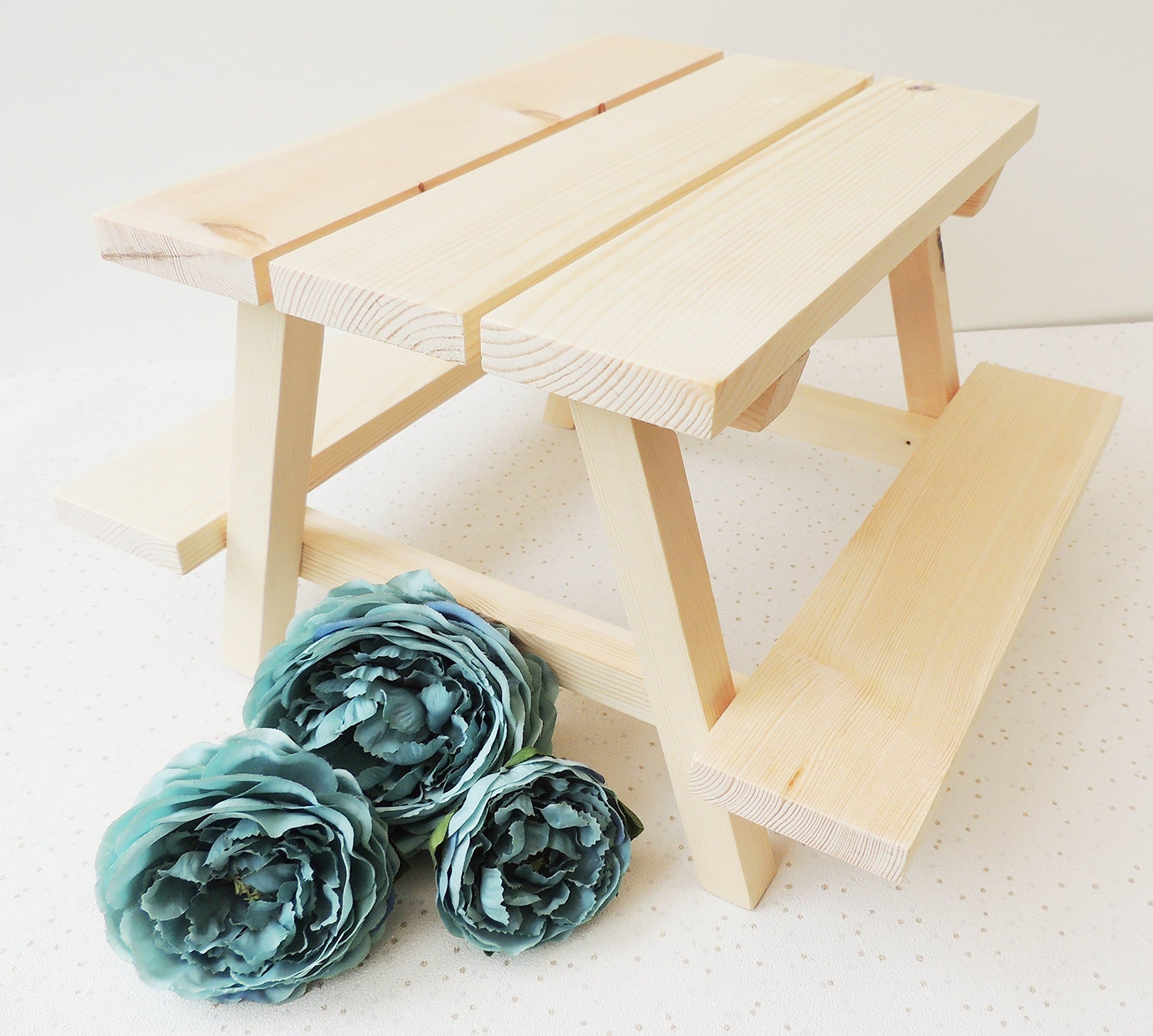 Mini Picnic Bench, Afternoon Tea, Cake Stand Display, wedding table, centerpiece, food display table, wooden platter, tea shop decor,