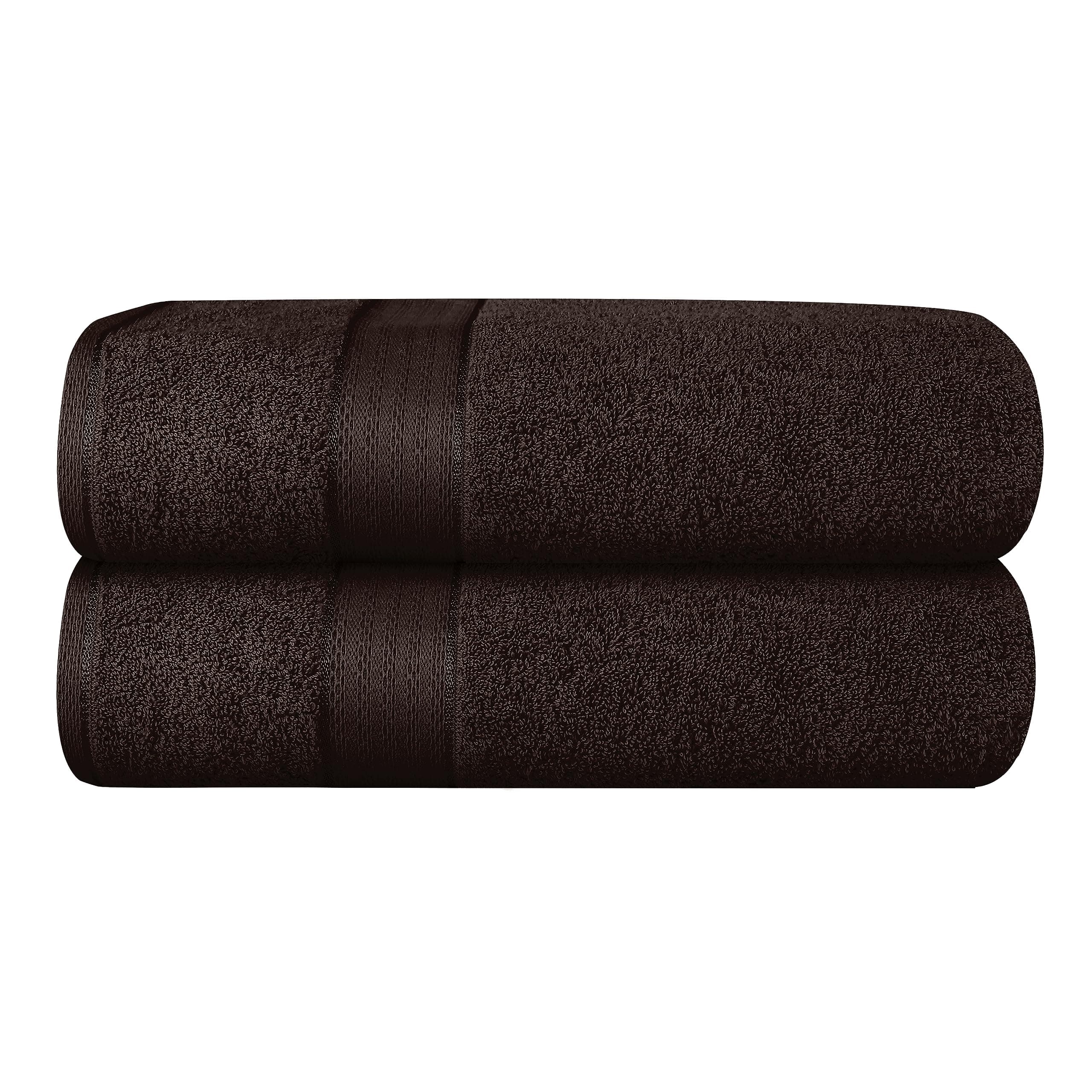 GLAMBURG 700 GSM Premium 2-Pack Oversized Extra Large Bath Sheet Set - 100% Combed Cotton - 2 Bath Sheet 35x70 - Luxury Hotel & Spa Quality - Durable Ultra Soft Highly Absorbent - Chocolate Brown
