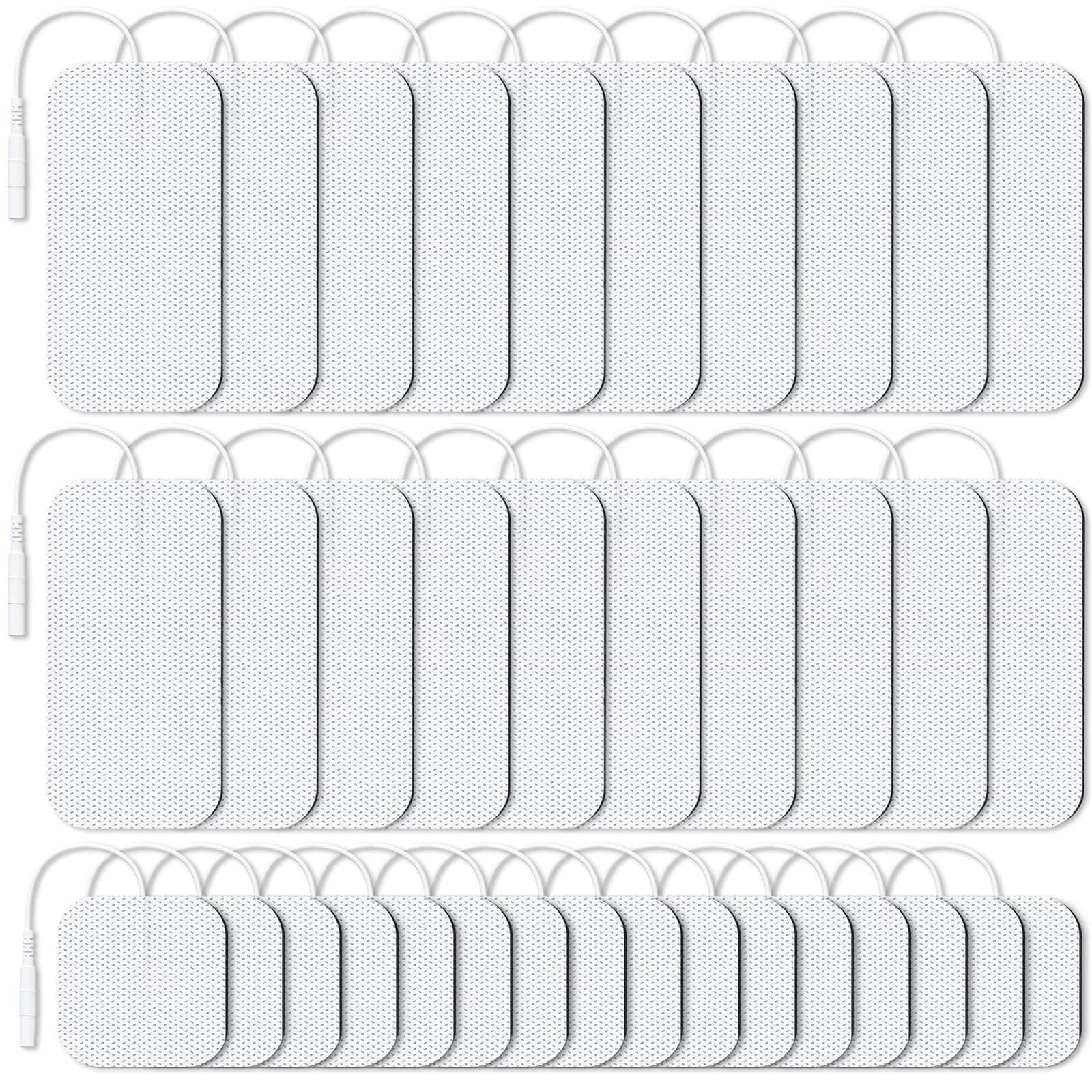 AUVON TENS Unit Replacement Pads Combination Set, 36 Packs 2 Sizes Electrodes for TENS Unit, Reusable and Latex Free Pigtail TENS Pads for Multiple Pain Relief (2mm Connector)
