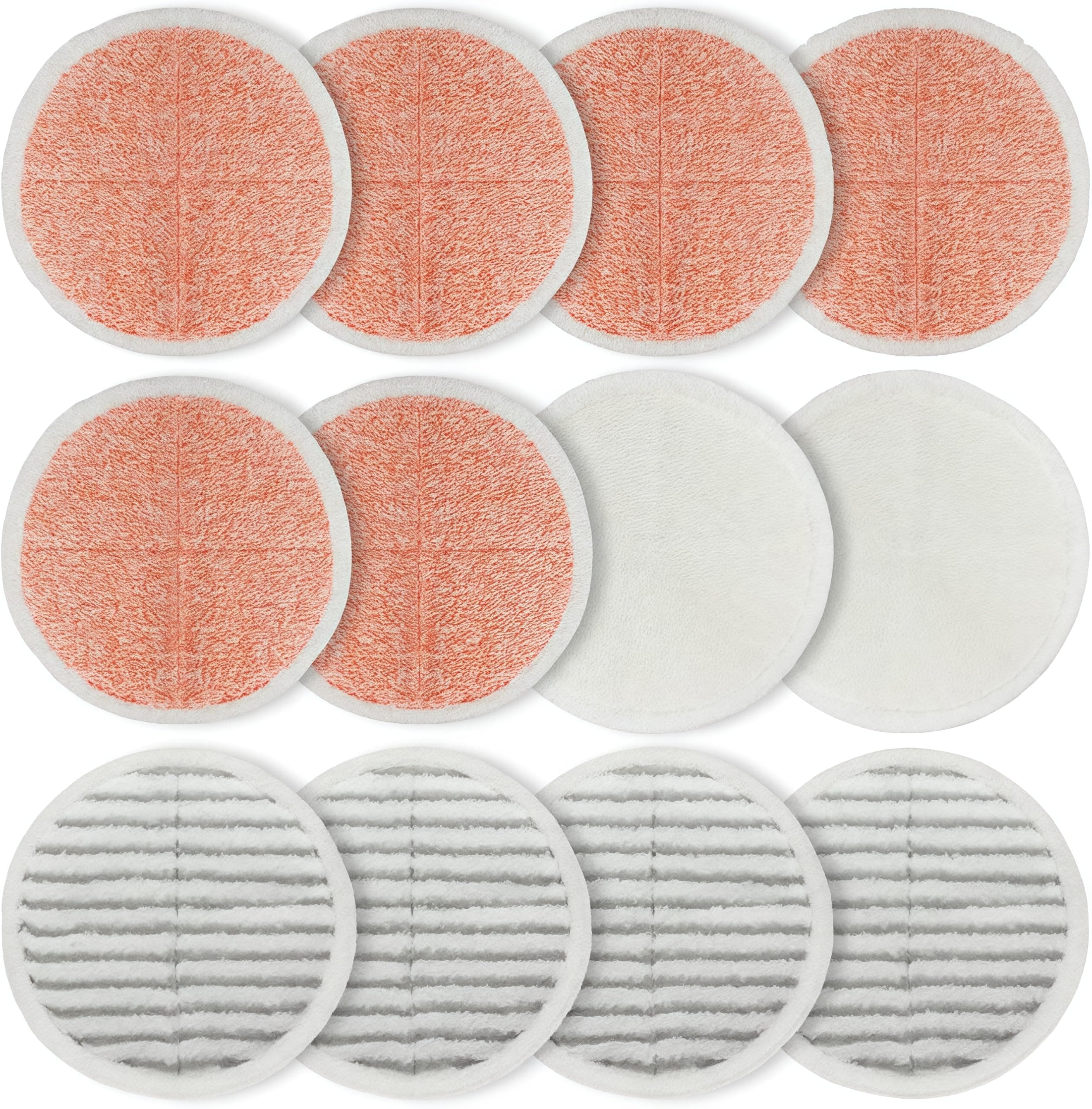 Spinwave Mop Replacement Pads for Bissell Spinwave 20399 23157 23159 2039A 2124A 20393 2039T 2039W 20391 20395 2307 2315A Hard Floor Mop Refill Heavy Scrub Pad- Part #1611297 & 1611298 (6+4+2)