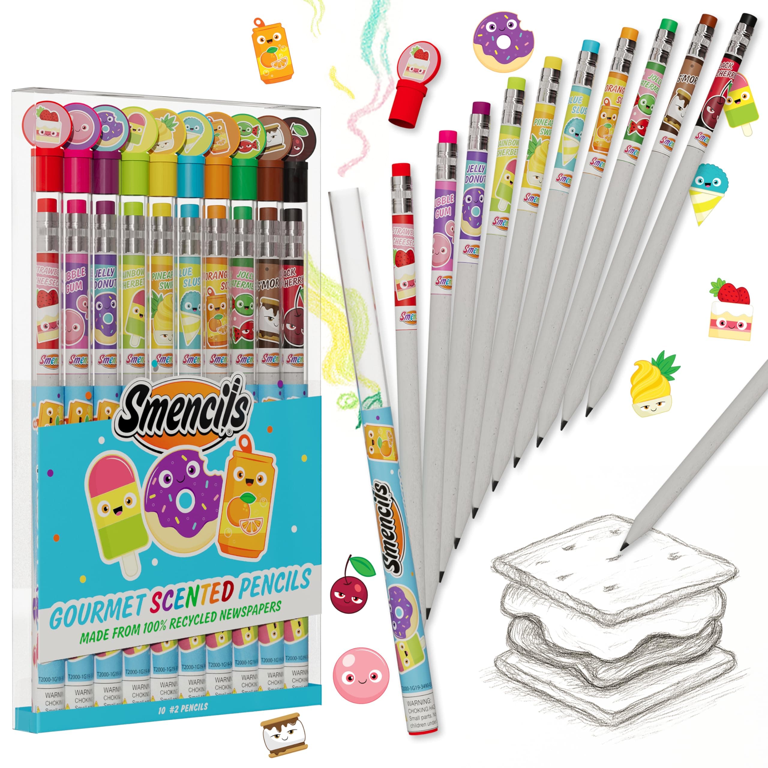 Scentco Graphite Smencils 10-Pack HB 2 Scented Pencils