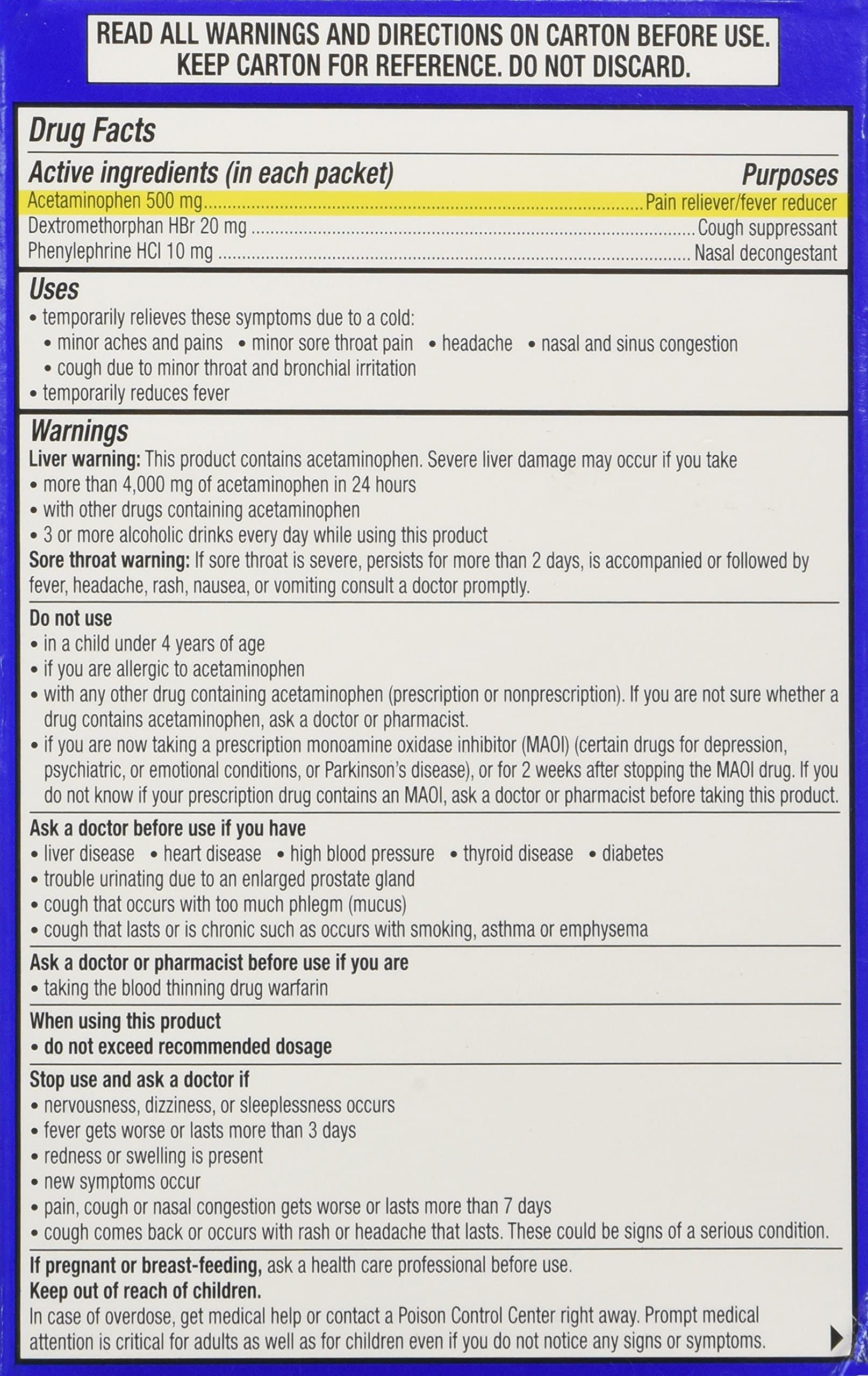 Theraflu Multi Symptom Severe Cold w/Lipton-Honey Lemon, 6 ct