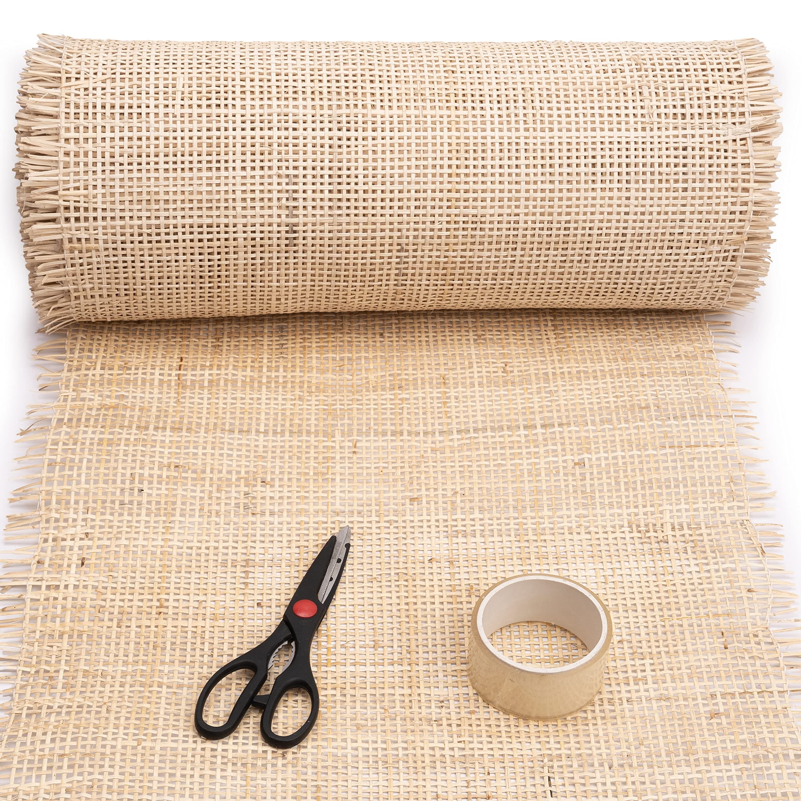 18" Width Square Cane Webbing- 18" x 3 Ft Sheet - Rattan Cane Webbing Roll -Caning Material for Chairs, Cabinet, Door -Open Weave Wicker Woven Rattan Sheets - Cane Fabric (3 FEET)