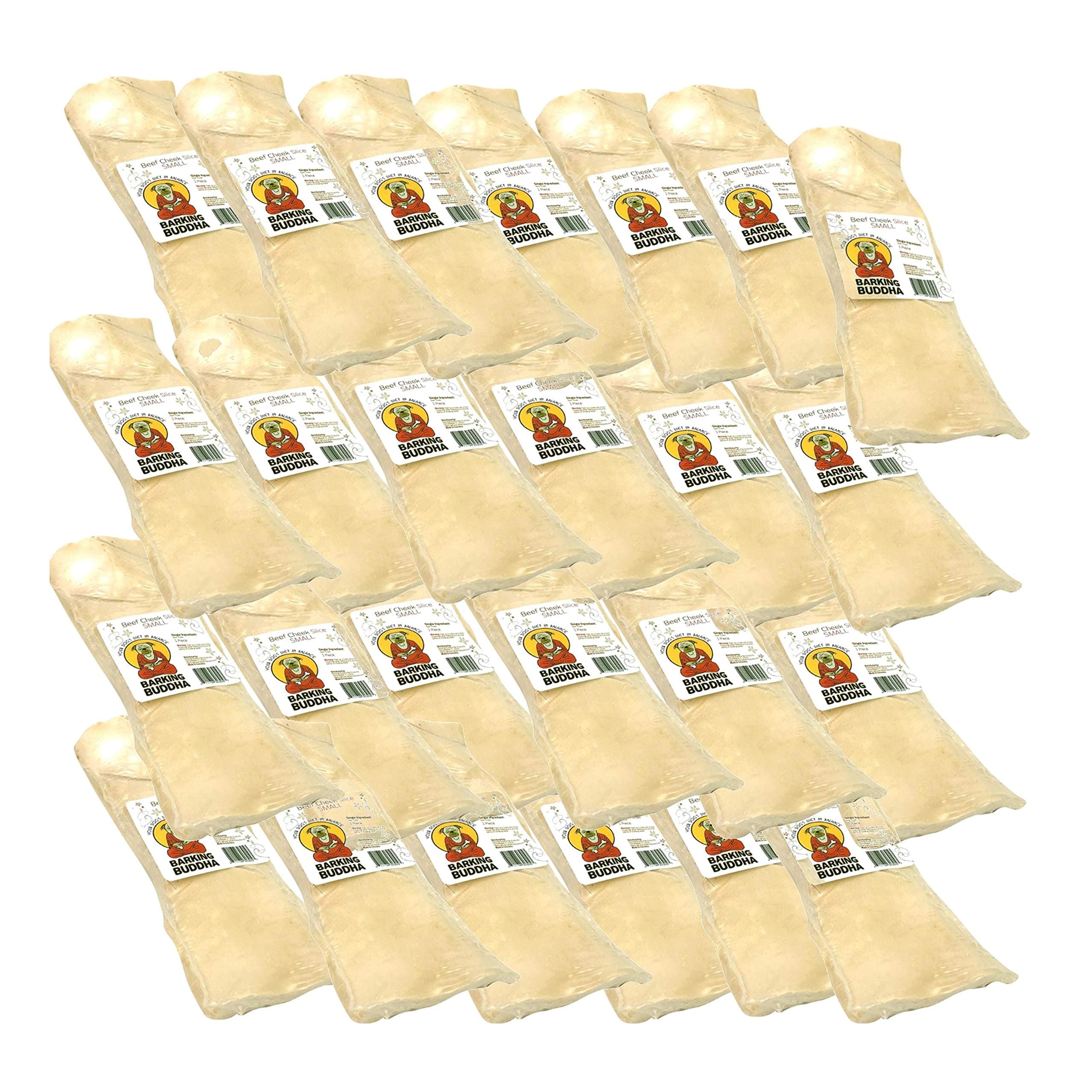 Beef Cheek Slices - Extra Thick - All Natural Rawhide Alternative No Hide Premium Dog Chew Strips | Natural Beef | Small 5-6 Inch (25 Pack)