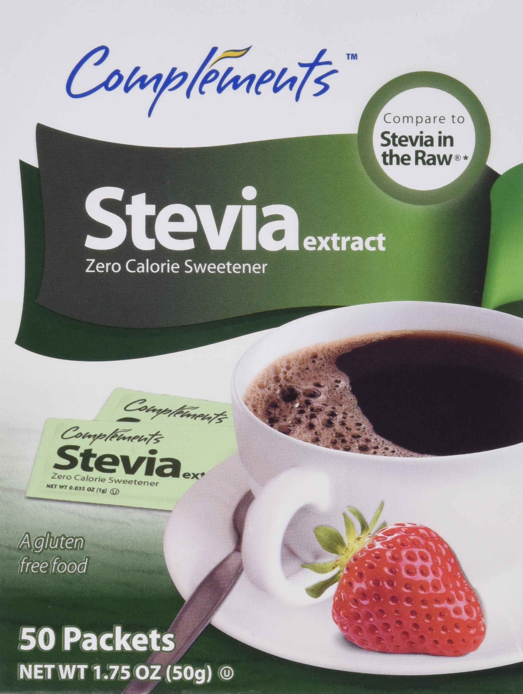 Zero Calorie Sweetener with Stevia Extract (50 packets)