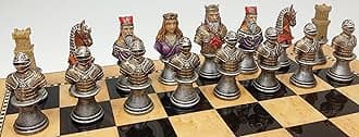 HPL Medieval Times Crusades RED & Green Busts Set of Chess Men Pieces Hand Painted