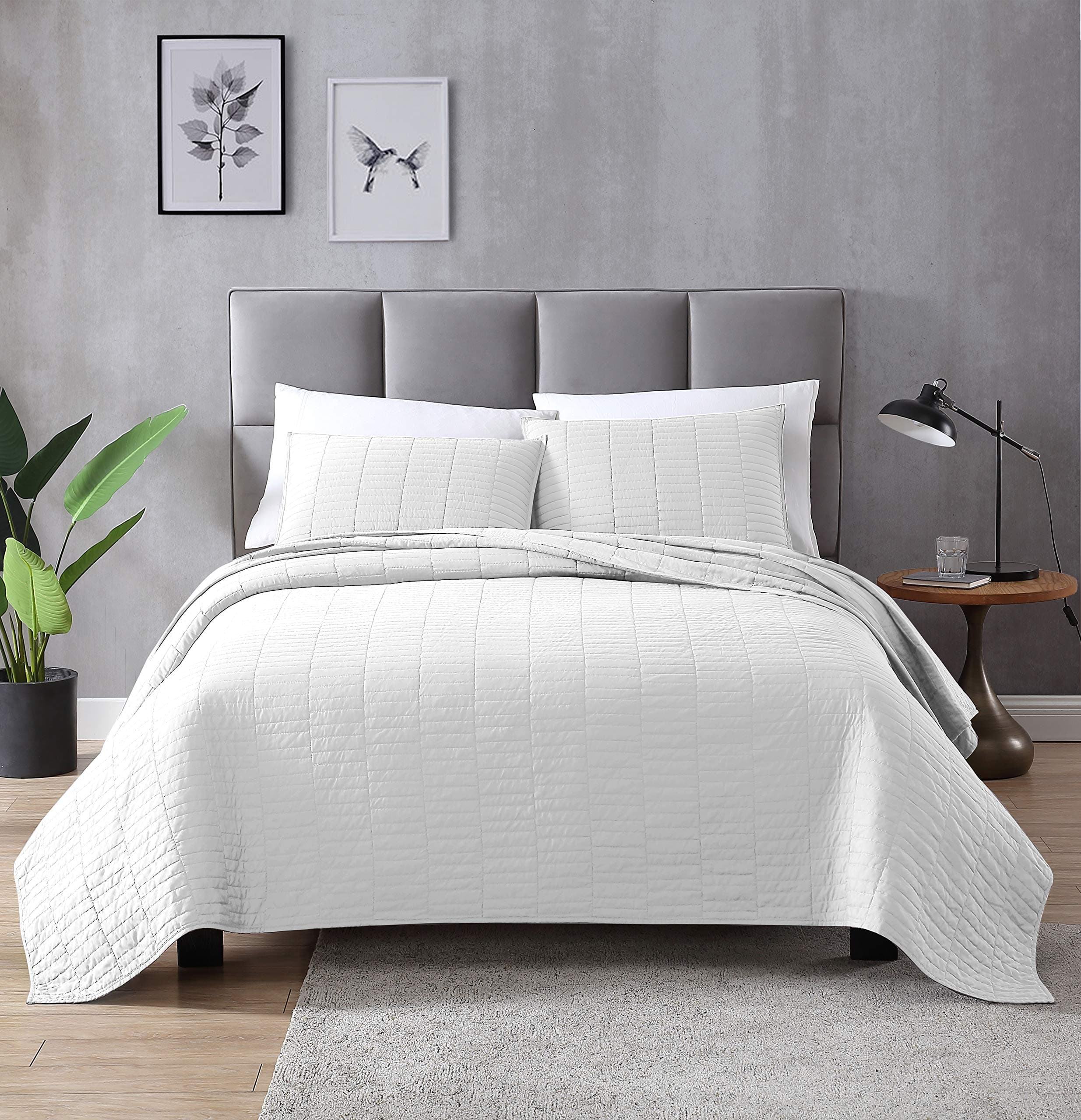EXQ HomeQuilt Set White Queen