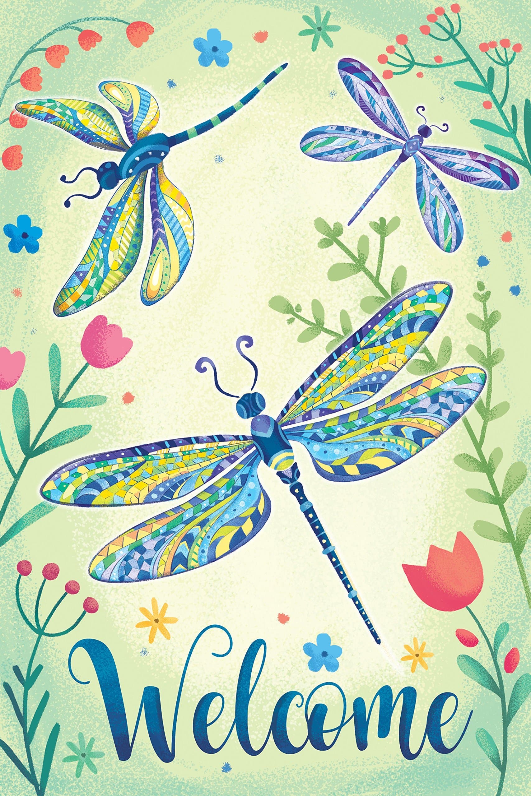 Dragonfly Welcome Garden Flag