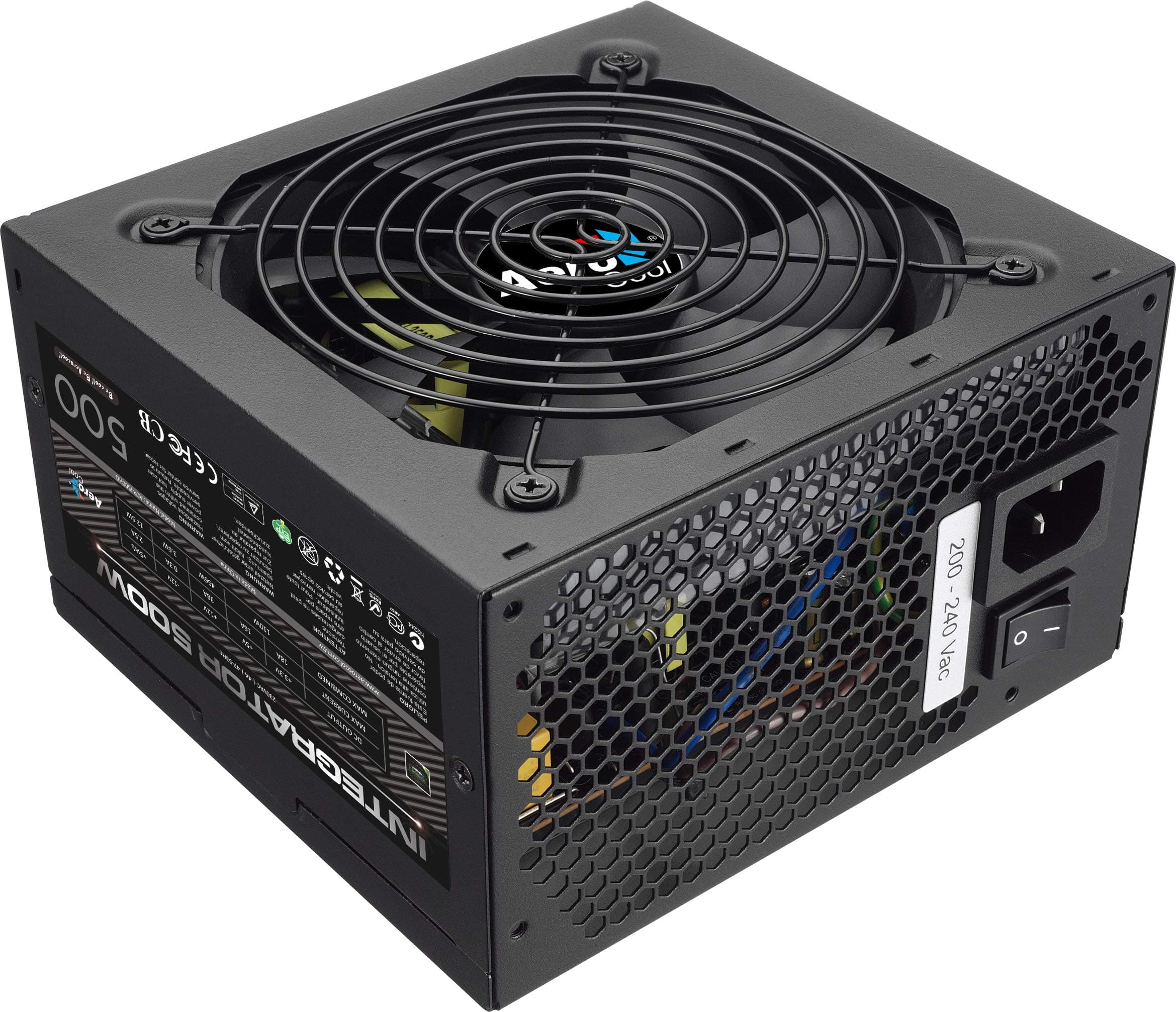 Integrator 500 W 80 Plus Bronze Power Supply Unit with UK 3 Pin Power Lead , Black