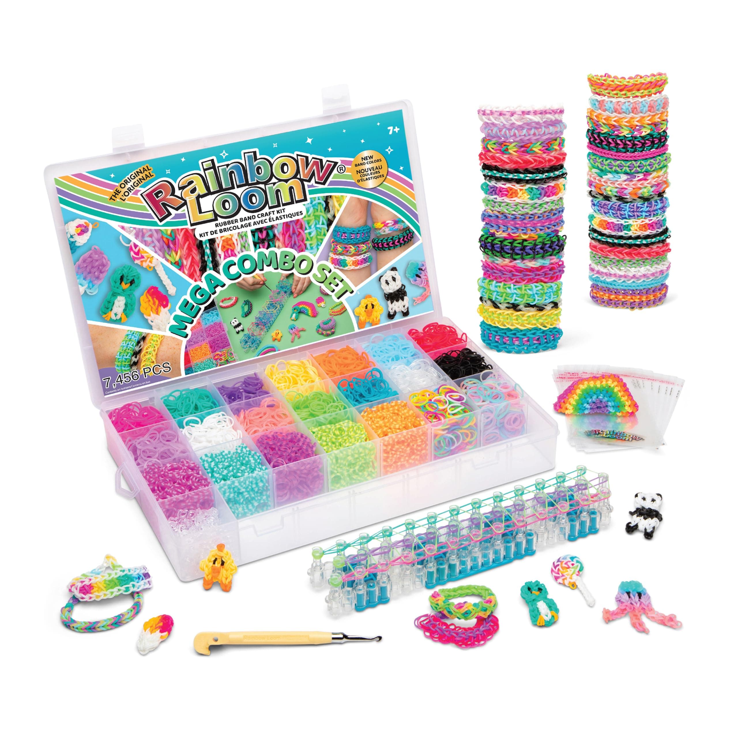 R0088 Rubber Band Loom, Rainbow, One Size