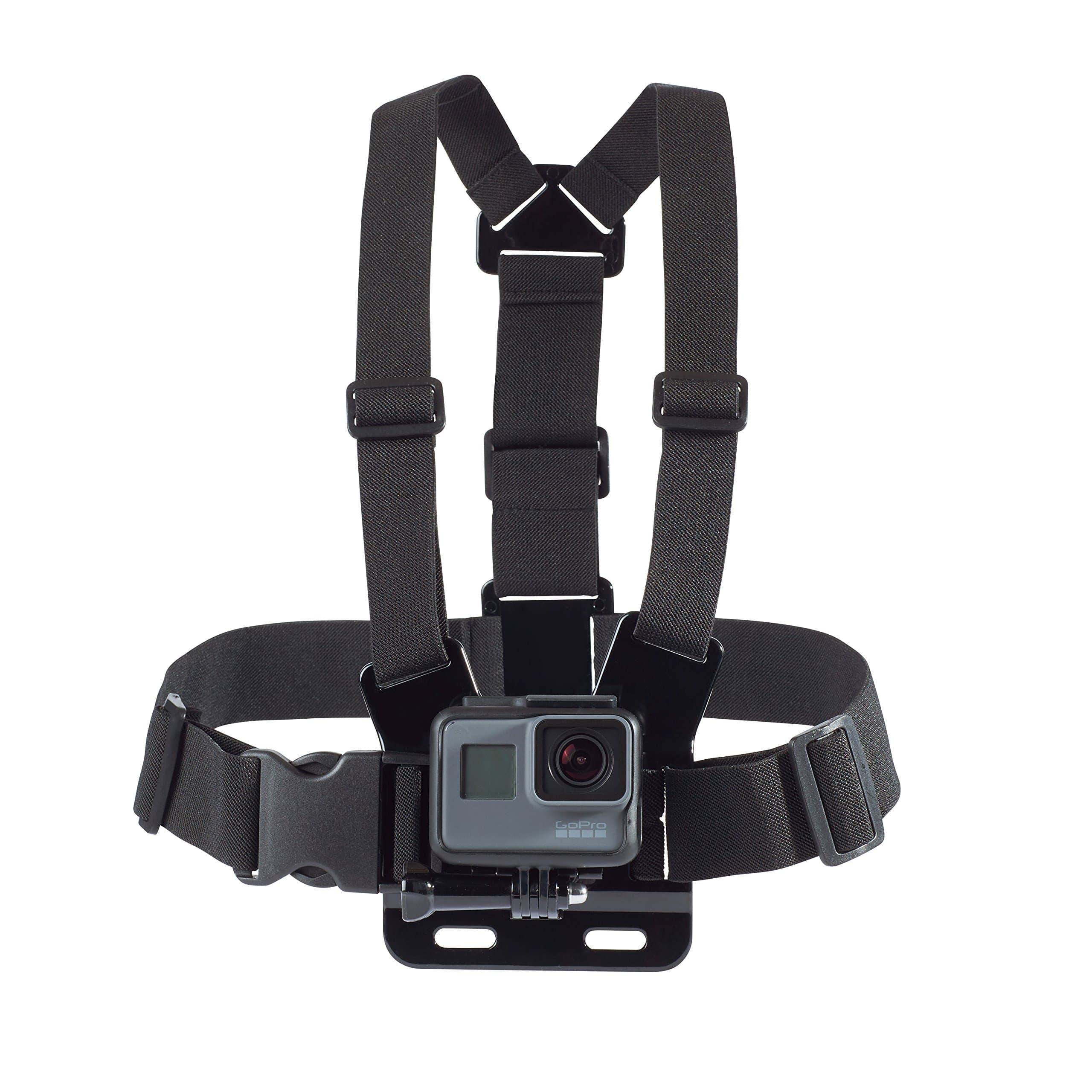 Amazon Basics Adjustable Chest Mount Harness for GoPro and Action Cameras, Lightweight & Comfortable, Black