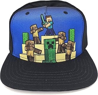 Minecraft Survival Mode Fight Snapback Cap for Boys Black