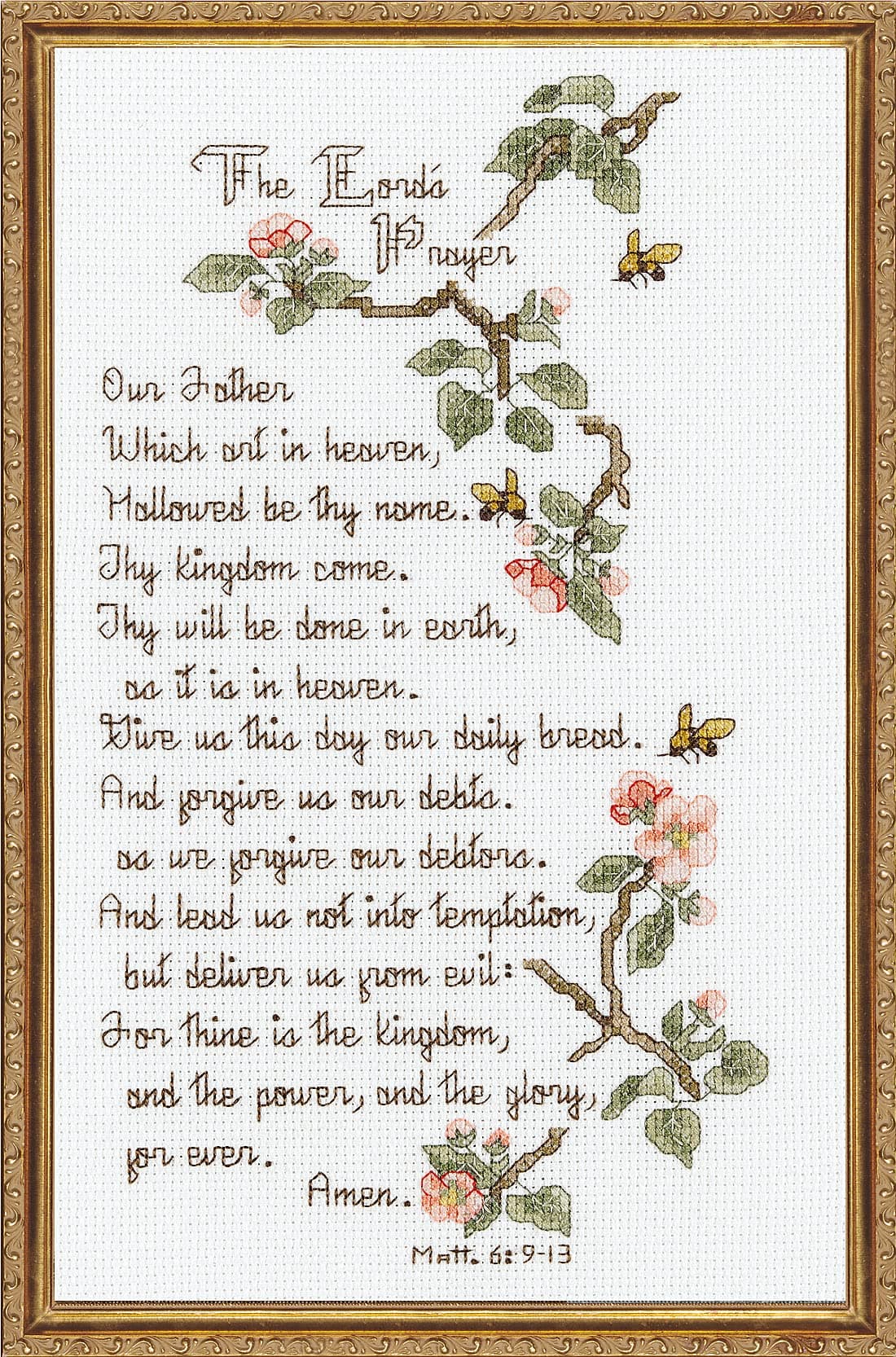Counted Cross Stitch Kit, The Lord's Prayer, Blue