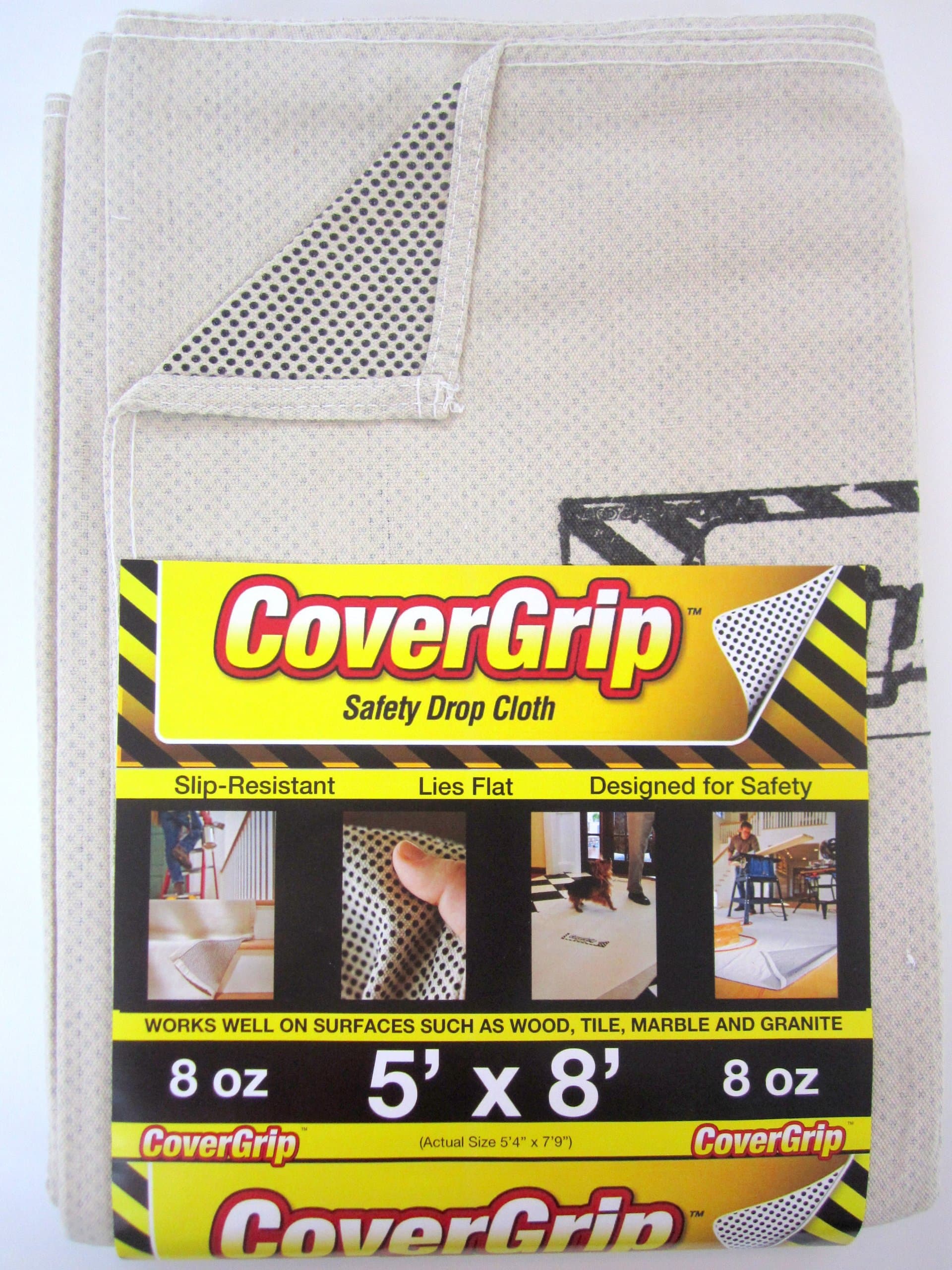 8 oz Canvas Safety Drop Cloth, 5' x 8'
