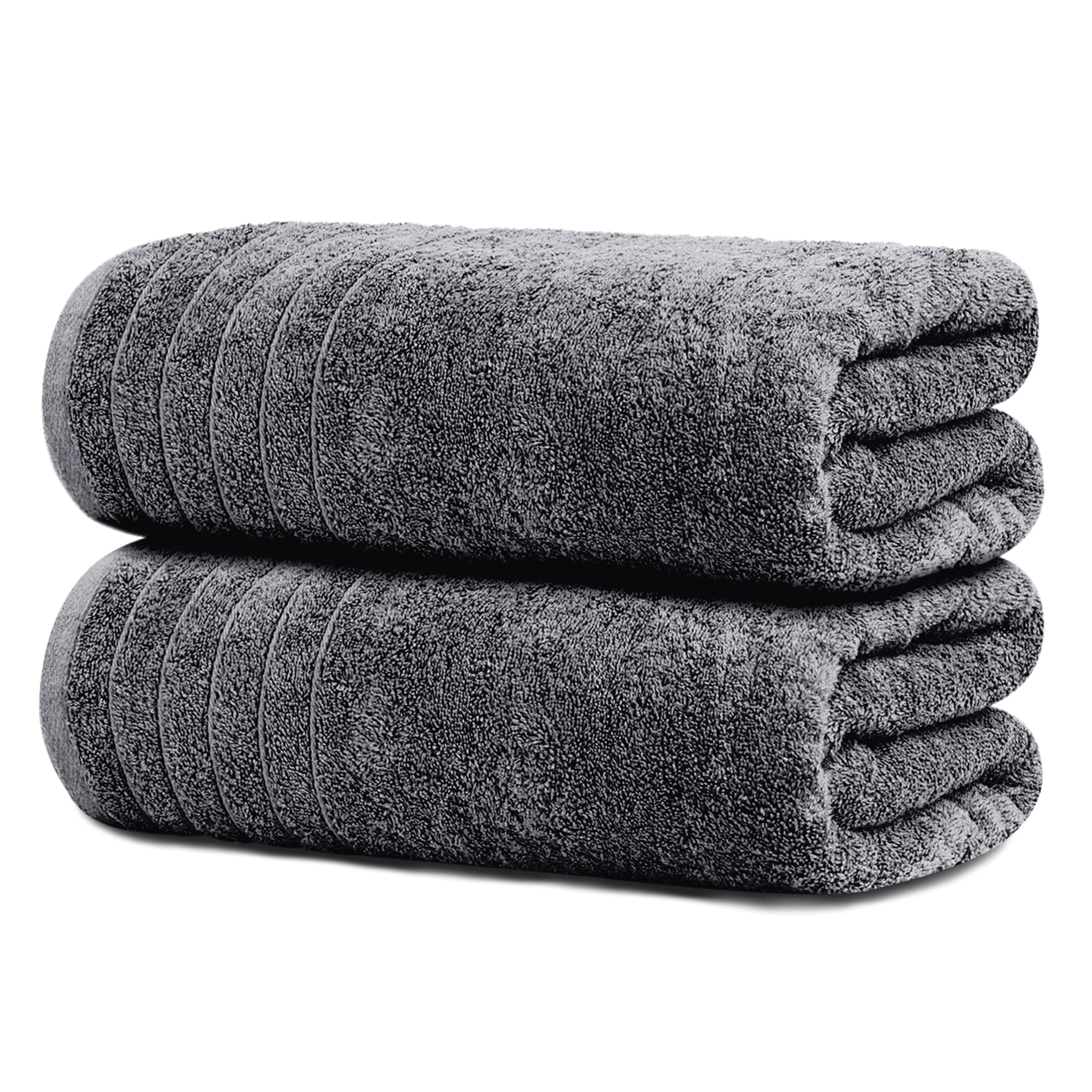 Tens Towels Pack of 2 Extra Large Bath Sheets 35 x 70 Inches, 100% Cotton, Larger & Lighter Weight, Quicker to Dry, Super Soft & Absorbent, Oversized Bath Towels, Dark Grey