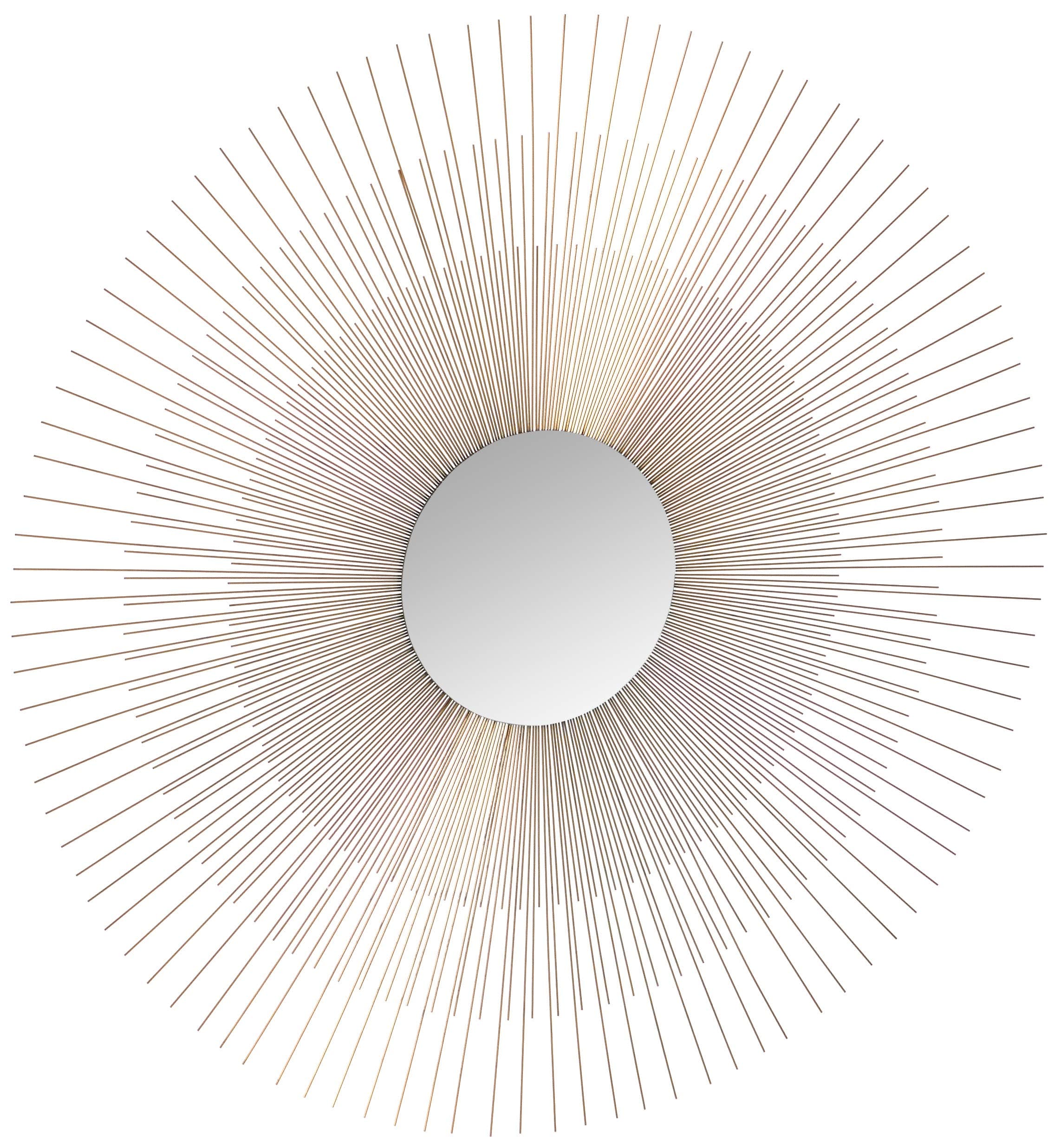 Ashton Sutton Wall Mirror, Gold Metal Sunburst Rays