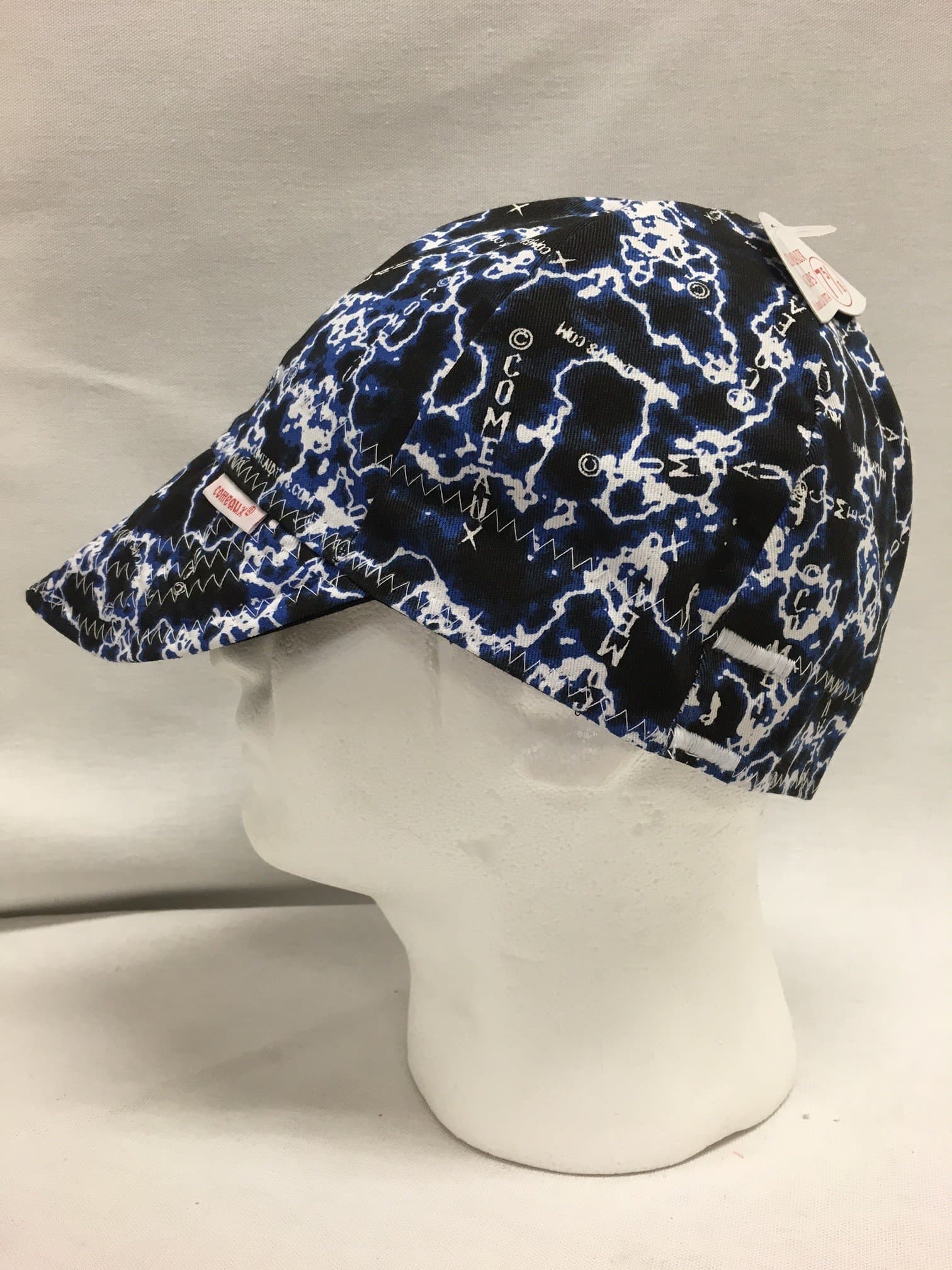 Comeaux Caps Reversible Welding Cap Blue Lightning Size 7 1/2
