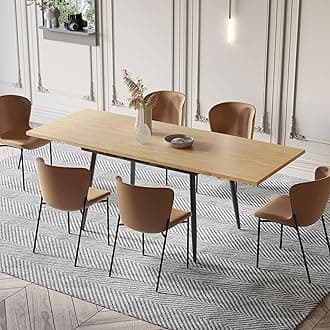 75" x 32" Extendable Dining Table - Rectangle Wooden Table Top with Metal Legs, Space-Saving Extendable 59" to 75" Dining Kitchen Table (Rectangle, Natural)