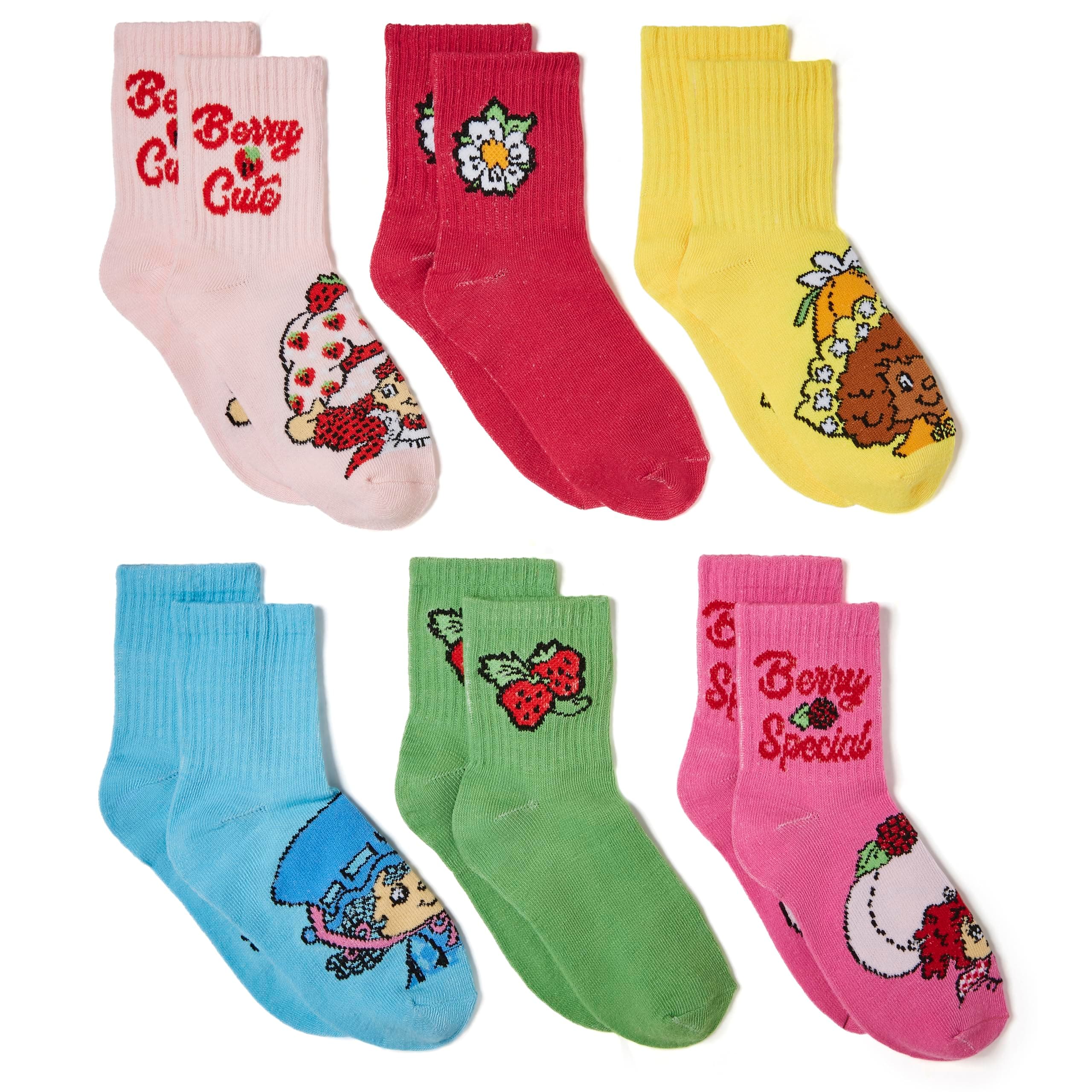 Strawberry Shortcake girls 6 Pack Capri Socks