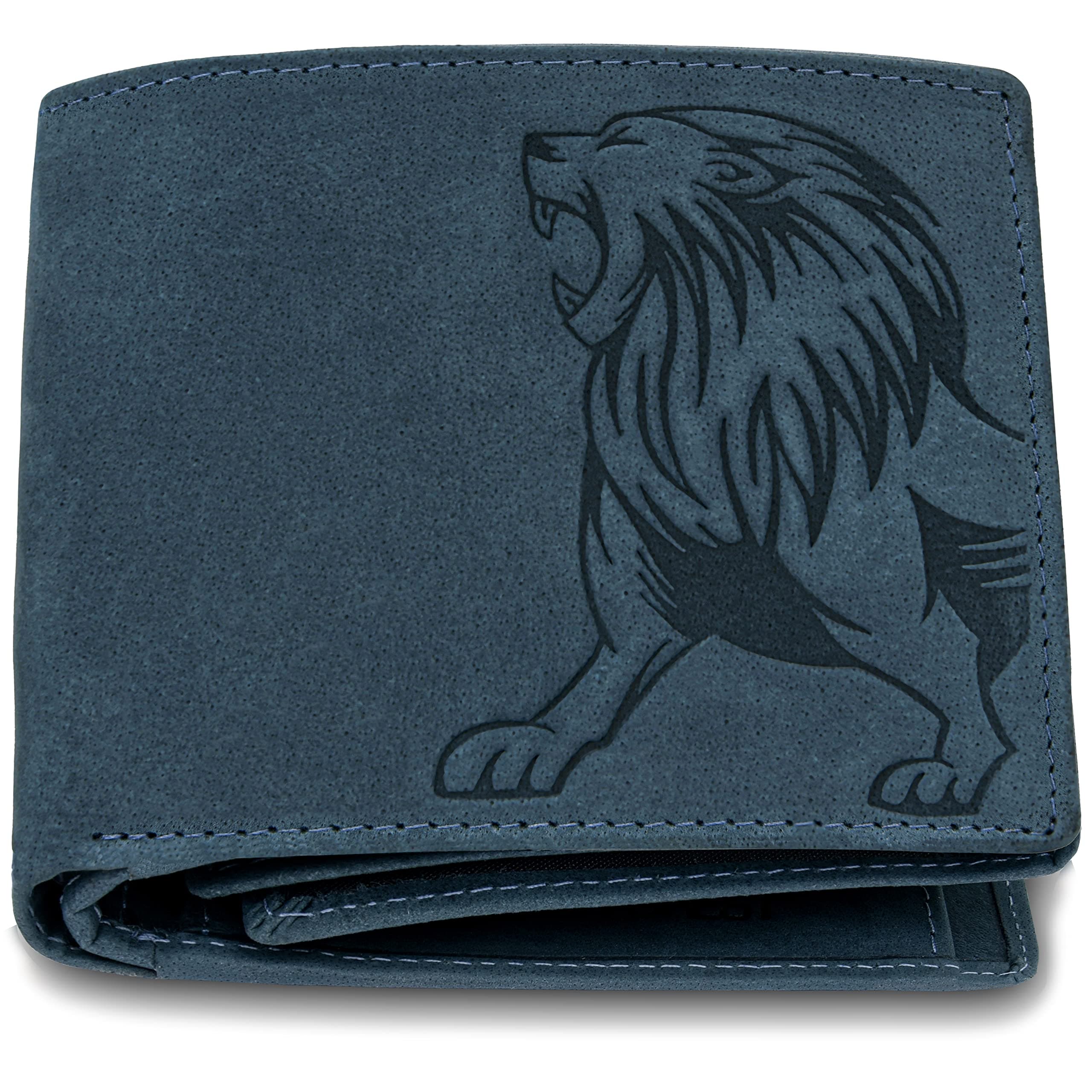 Leo RFID Blocking Vintage Blue Leather Wallet for Men