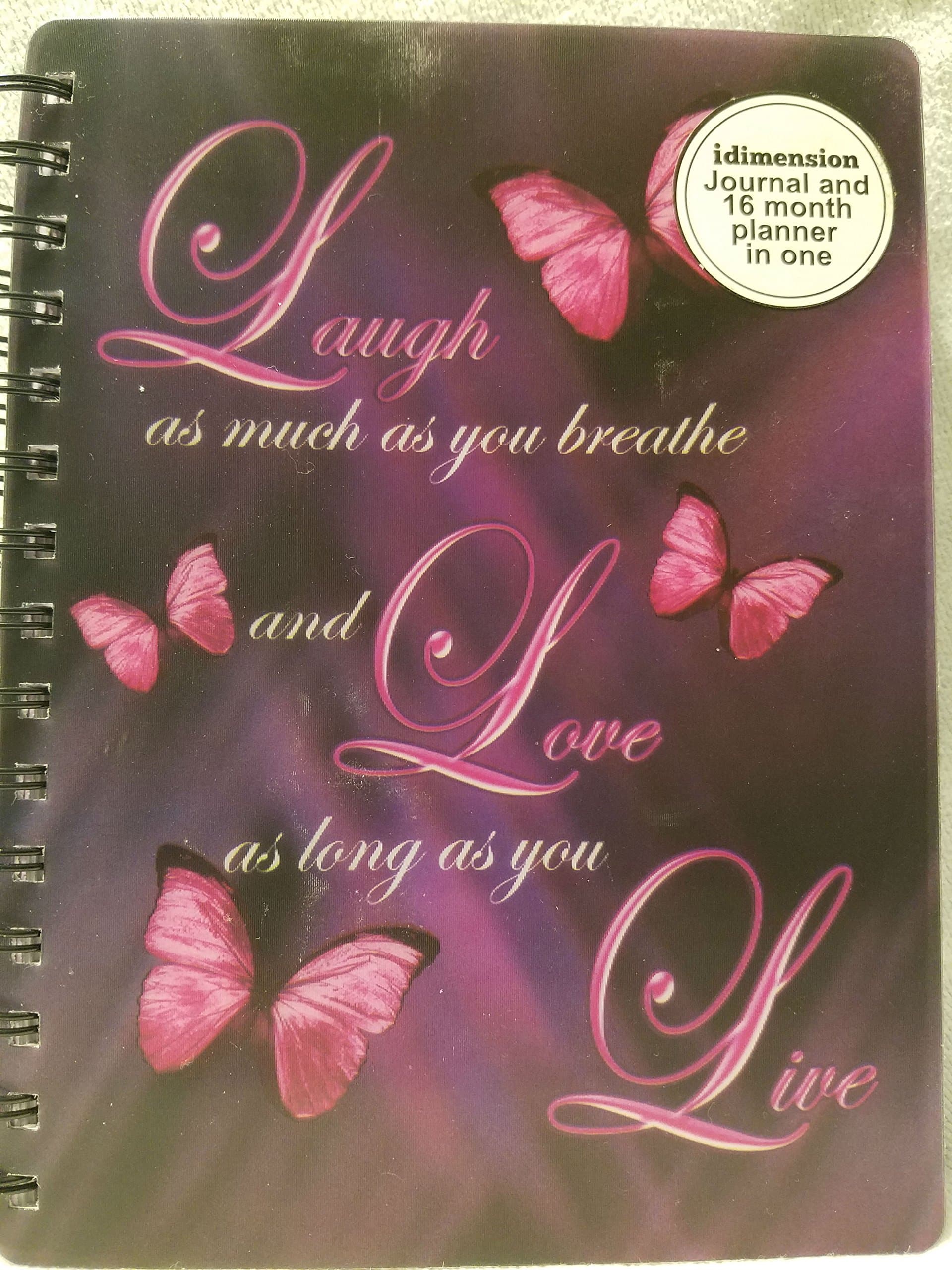 3D Spiral Notebook or Journal ~ Laugh as Much As You Breath (300 Pages, Elastic Closure)
