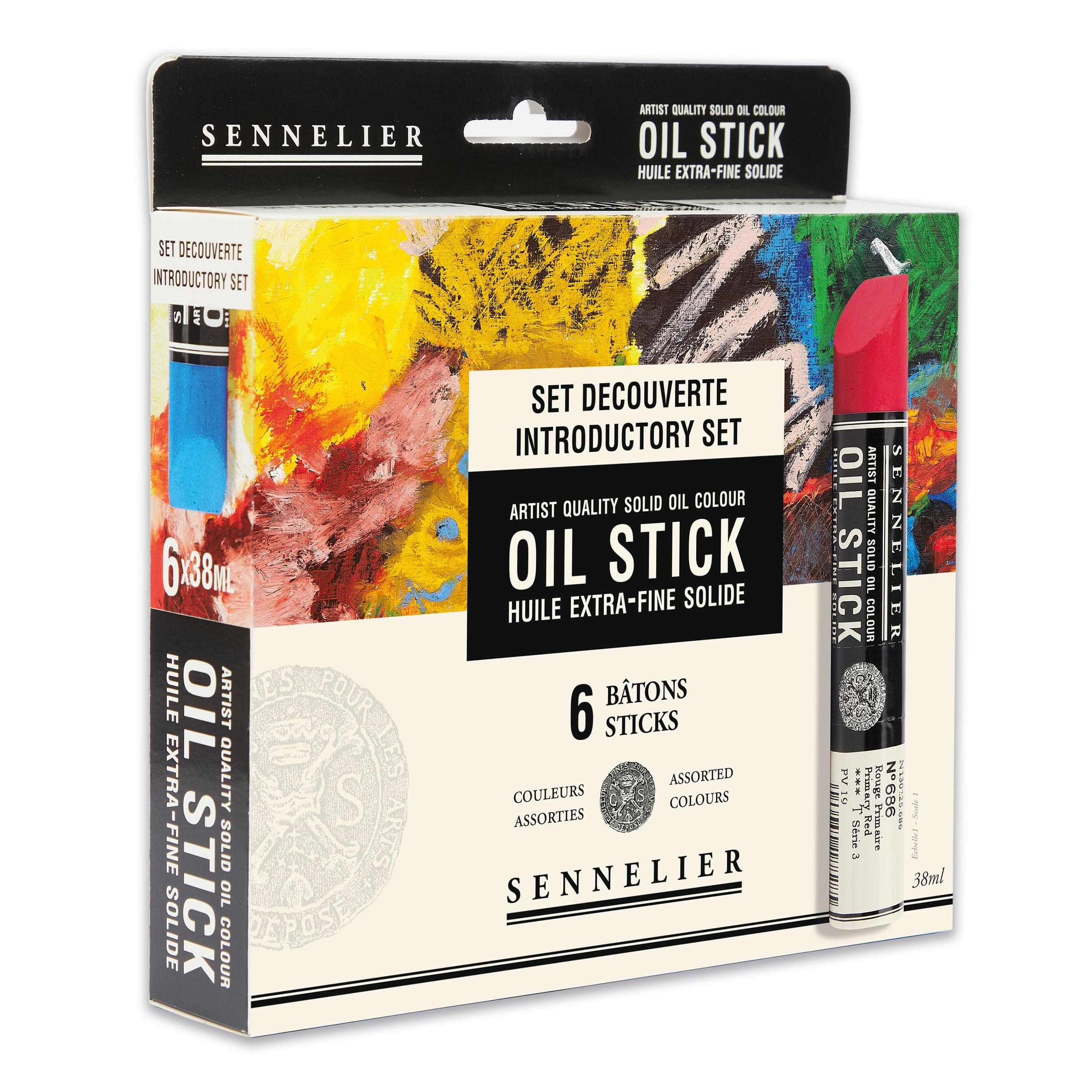 Oil Stick Set, Basic Introductory Colors, 6 Artist Quality Sticks, 38ml
