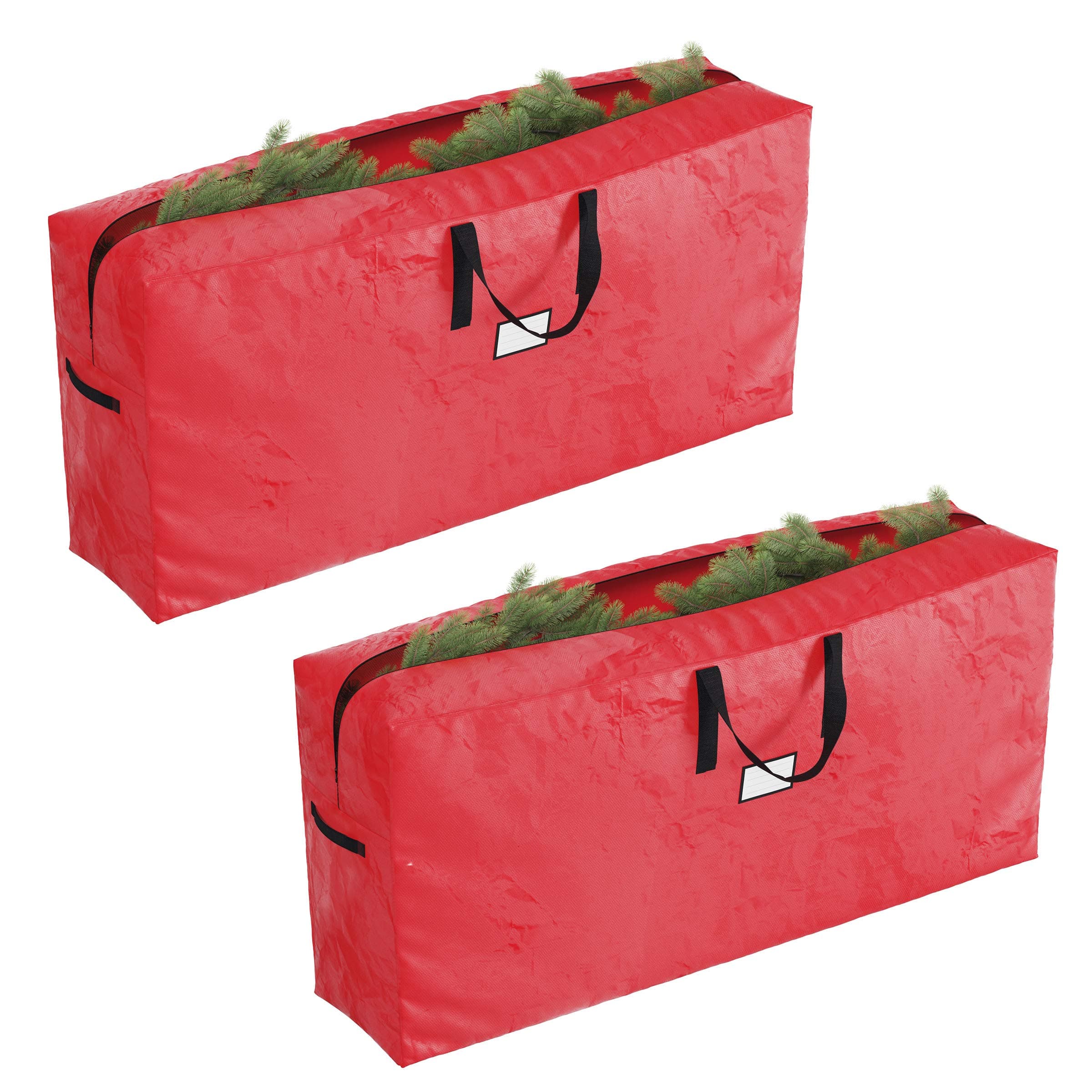 Elf Stor Christmas Tree Storage Bags-2 Pack-Fits 9 Ft Artificial Tree Each-Protect Holiday Decorations & Inflatables from Moisture & Damage (Red)