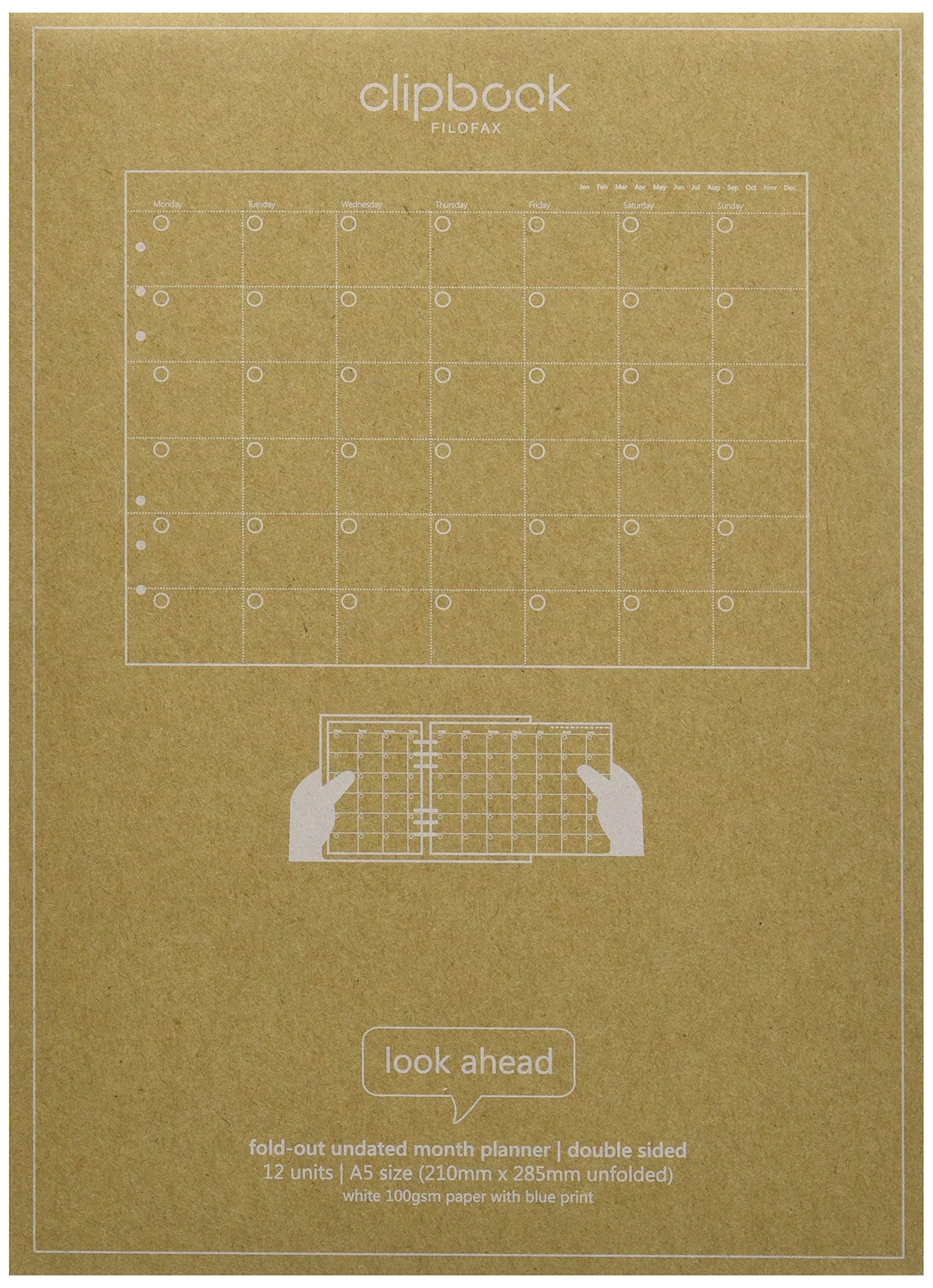 Clipbook A5 Undated Month To View Diary