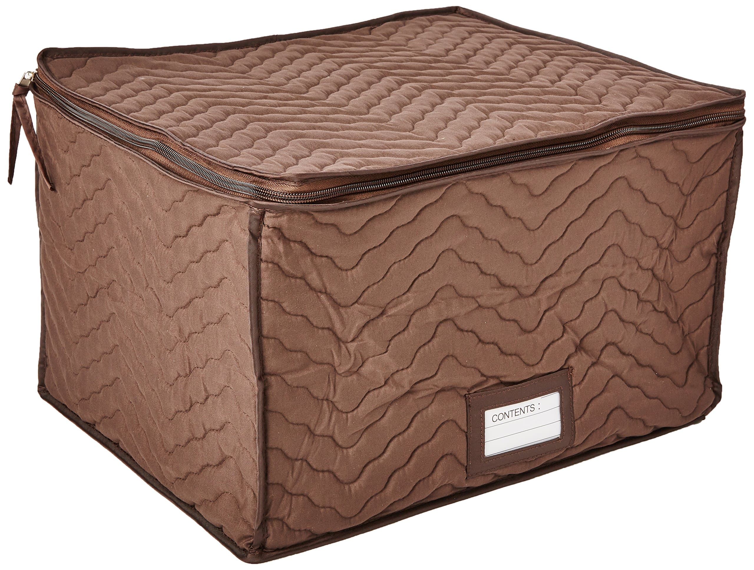 Hold N Storage Color Quilted Stemware Storage Case, Chocolate