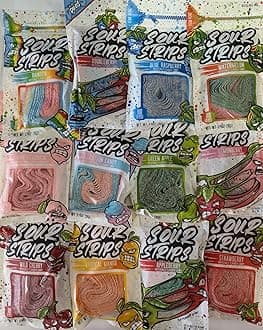 Sour Strips Sour Candy Variety Pack - ALL 12 Flavors