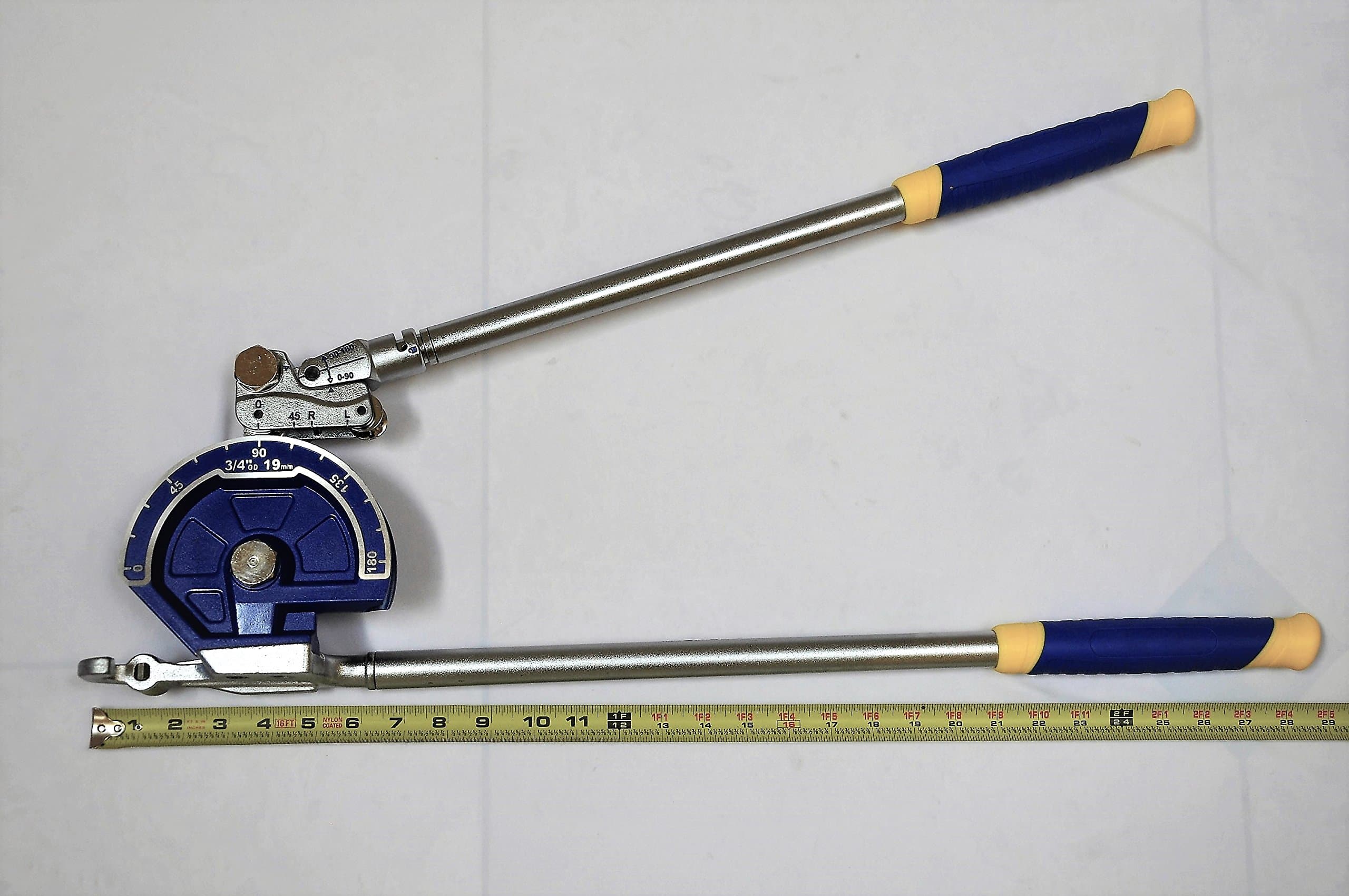 HVAC Plumber Tool:Large Tube pipe Bender:3/4 inch OD, Bend/Turn up to 180 degrees, Big Radius, Rust proof finish German Design Heavy Duty Aluminum alloy Balanced SS Professional Plumbing Service Tool