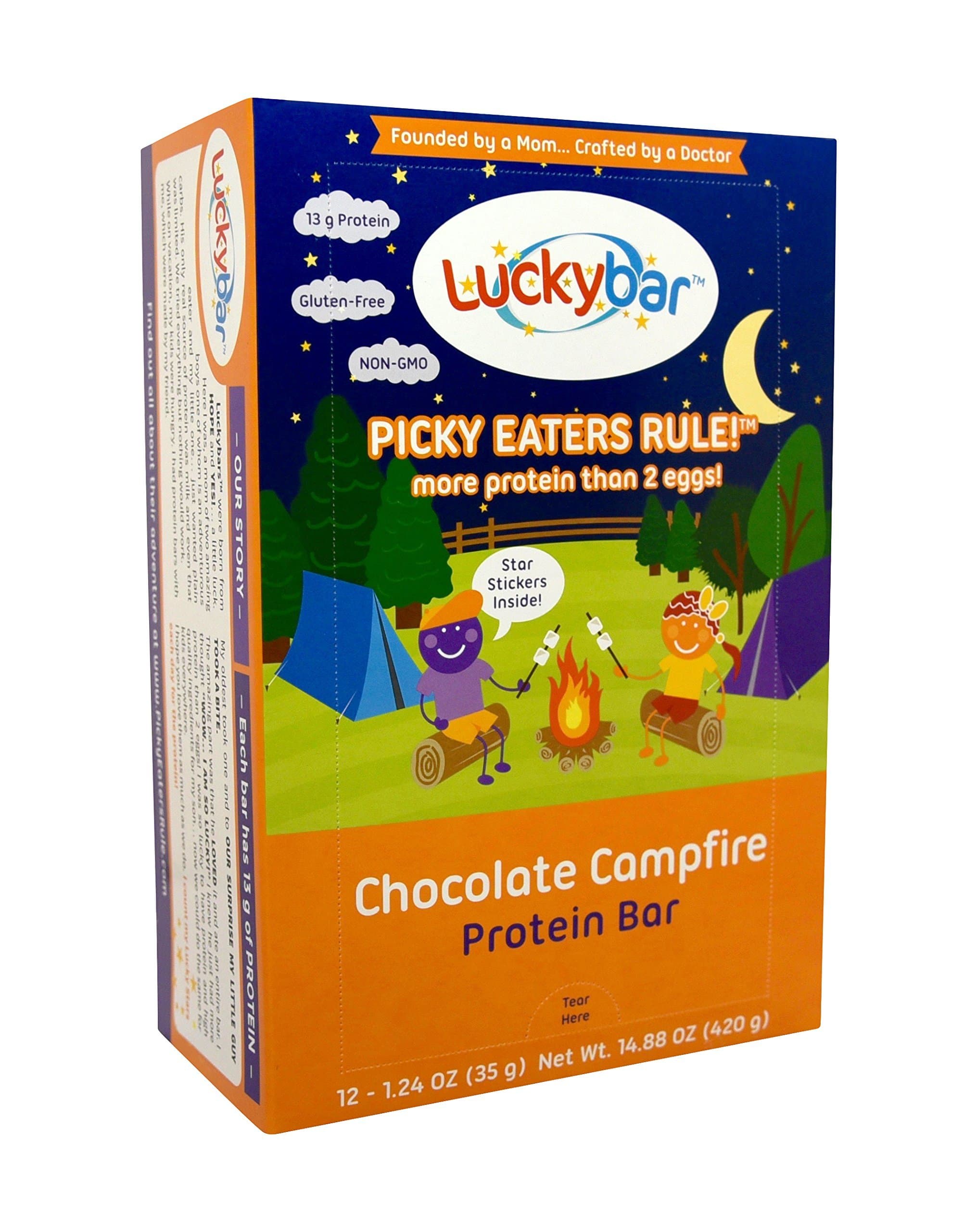 Luckybar - Chocolate Campfire Protein Bar - 12 CT