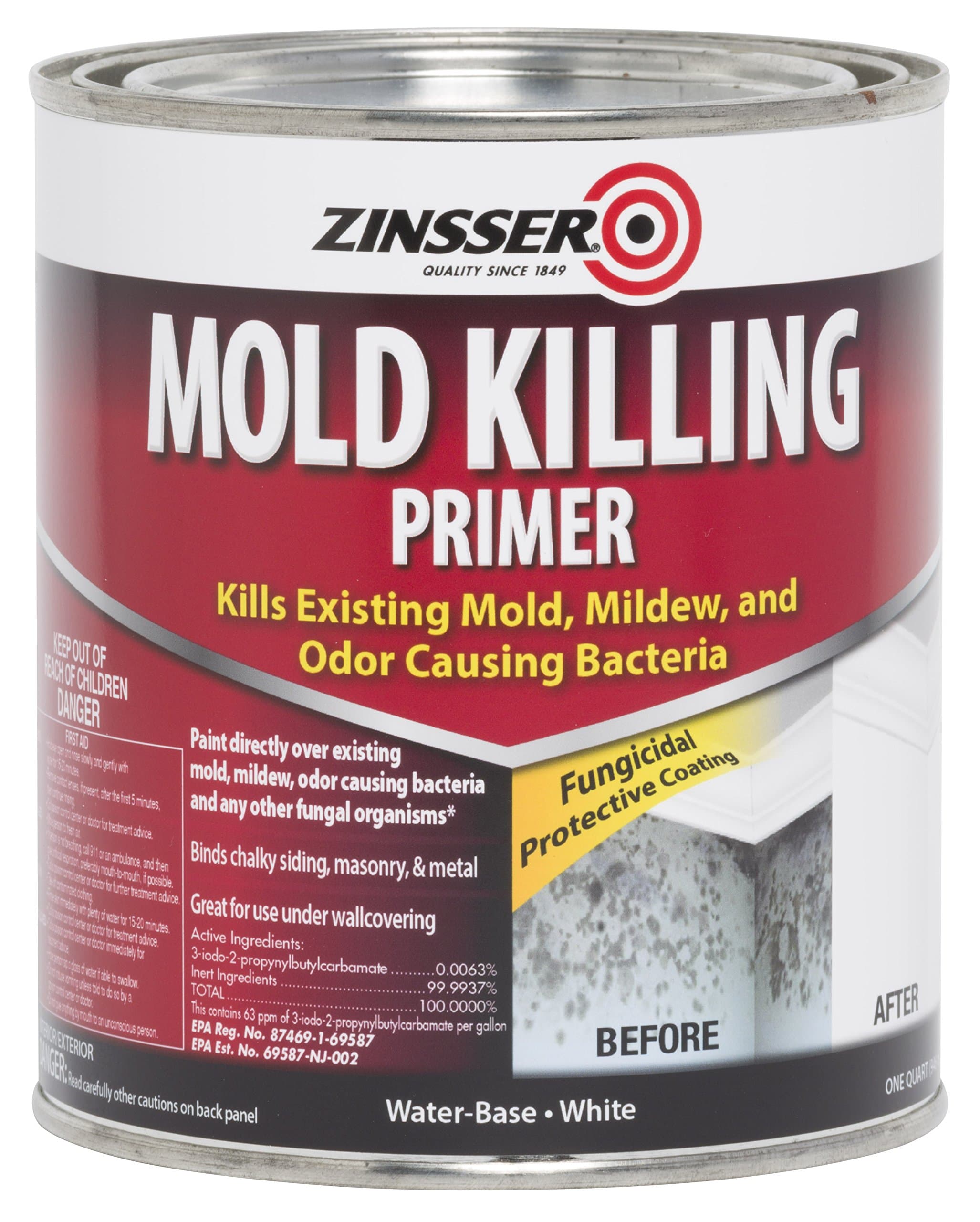 Rust-Oleum ZINSSER 276087 Mold Killing Primer Quart