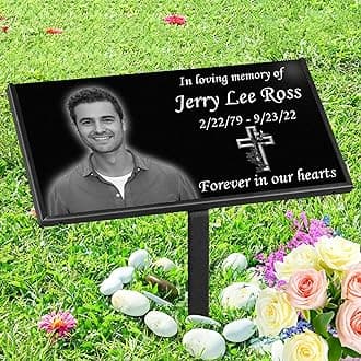 Personalized Memorial Stones,headstones for Graves,Grave Markers for Cemetery for Humans,Black Granite Headstone,Grave Marker,Cemetery headstones,Outdoors Grave Plaques