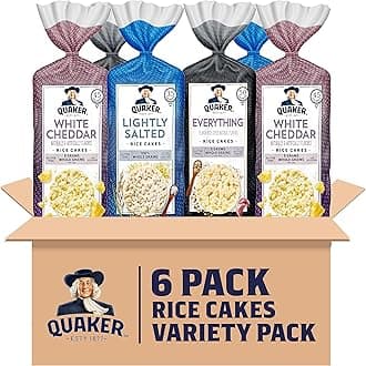 Quaker Large Rice Cakes, 3 Flavor Topper Variety Pack, Pack of 6