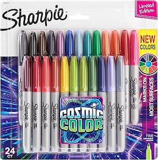 Permanent Markers, Fine Point, Cosmic Color, Limited Edition, 24 Count - Art, Creative, Colorful Office Supplies