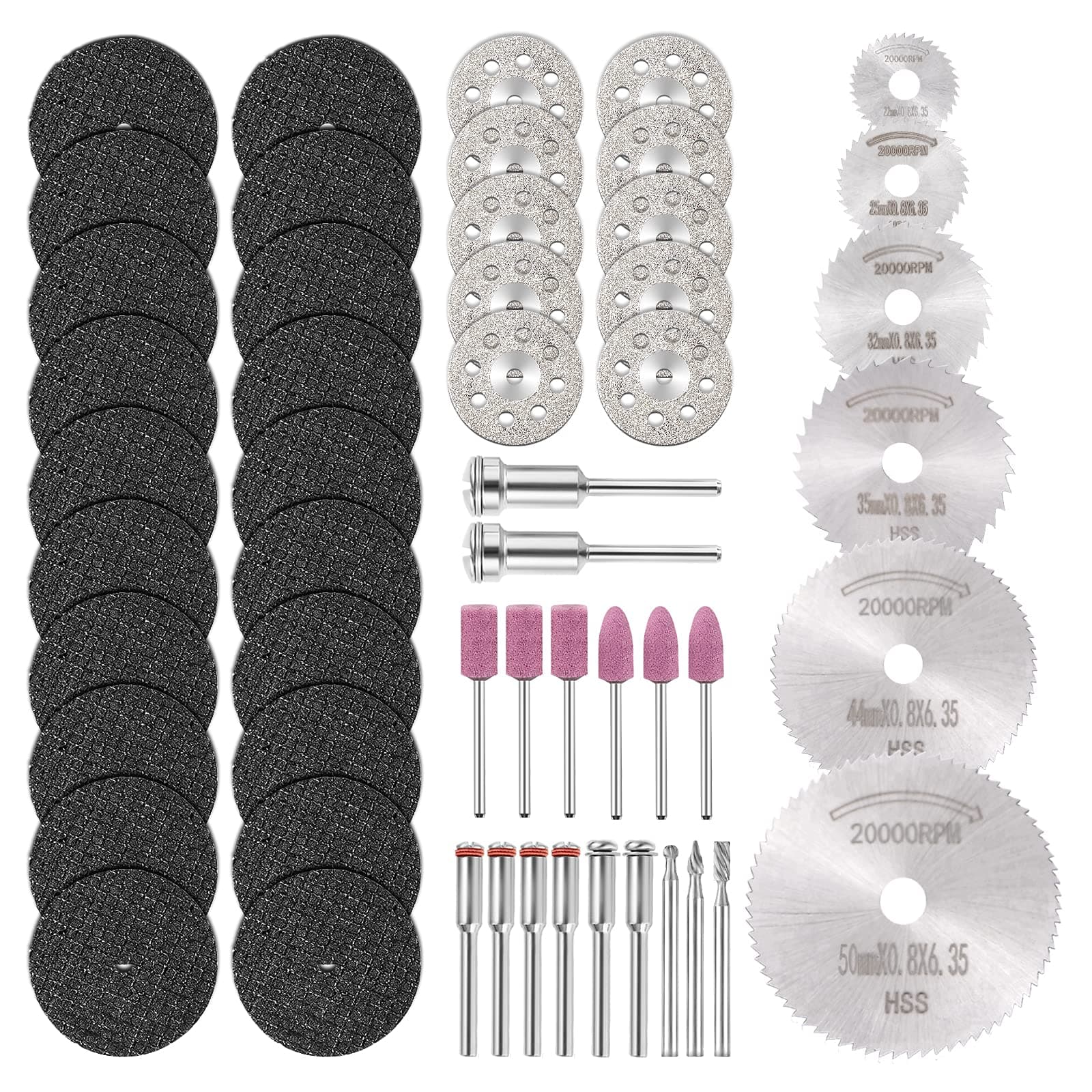 DIY Crafts Rotary Tool Cutting Wheels Sets HSS Mini Circular Saw Blades & Diamond Cutting Wheel Cut Off Discs & Resin Metal Cutting Blade Wheels Disc Kit/Wood Stone Metal Cutting Discs | Pack Of 30Pcs