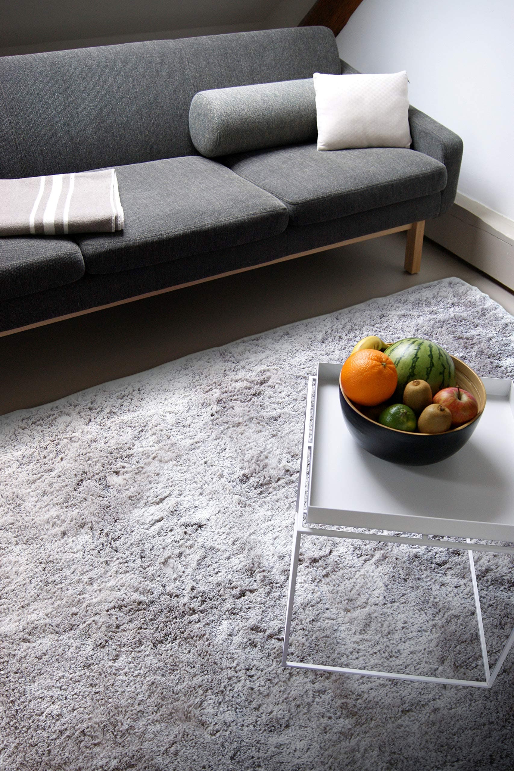 Modern Plain Rug Delight silver grey 140x200cm - exclusive soft and silky designer rug